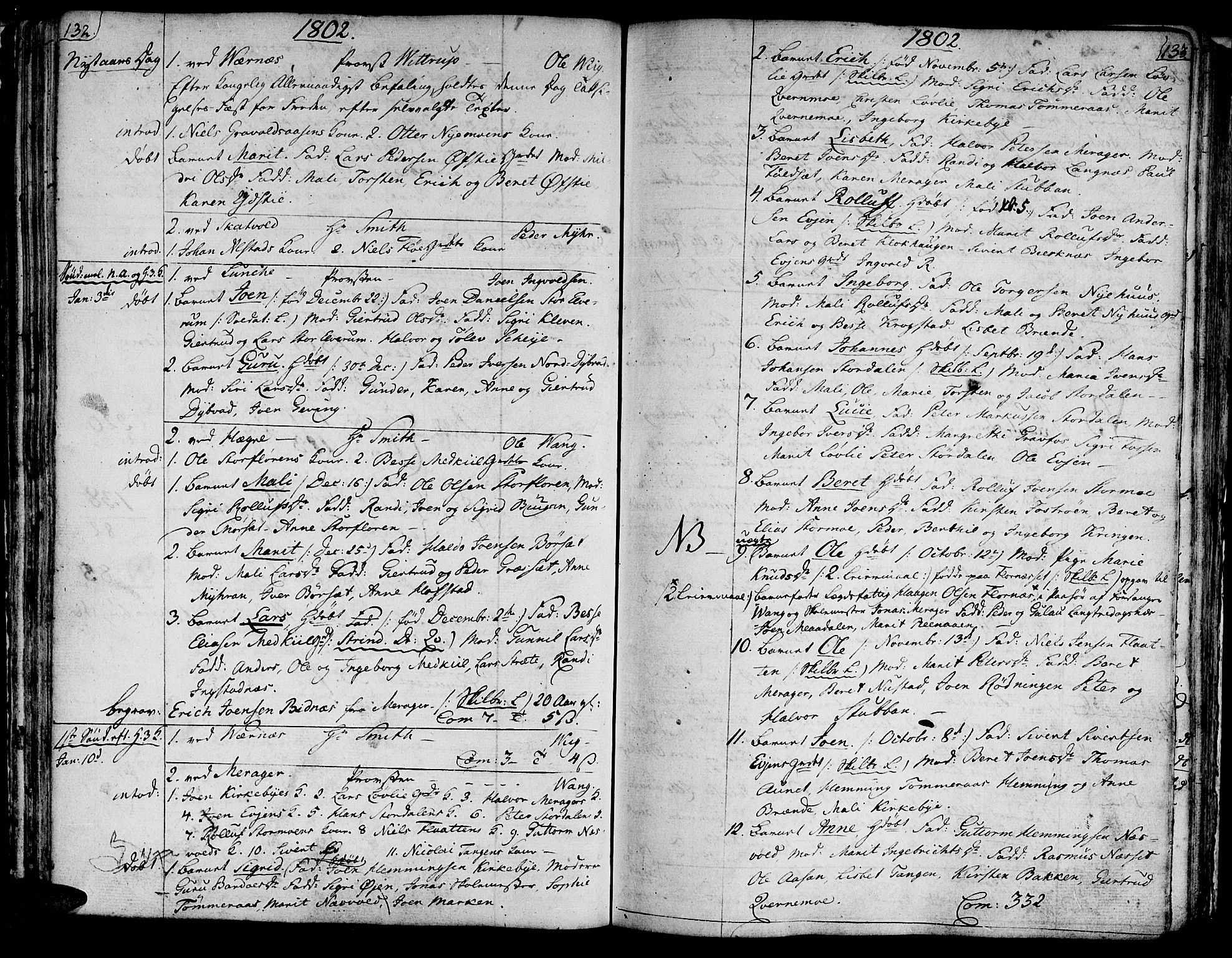 Ministerialprotokoller, klokkerbøker og fødselsregistre - Nord-Trøndelag, SAT/A-1458/709/L0060: Parish register (official) no. 709A07, 1797-1815, p. 132-133