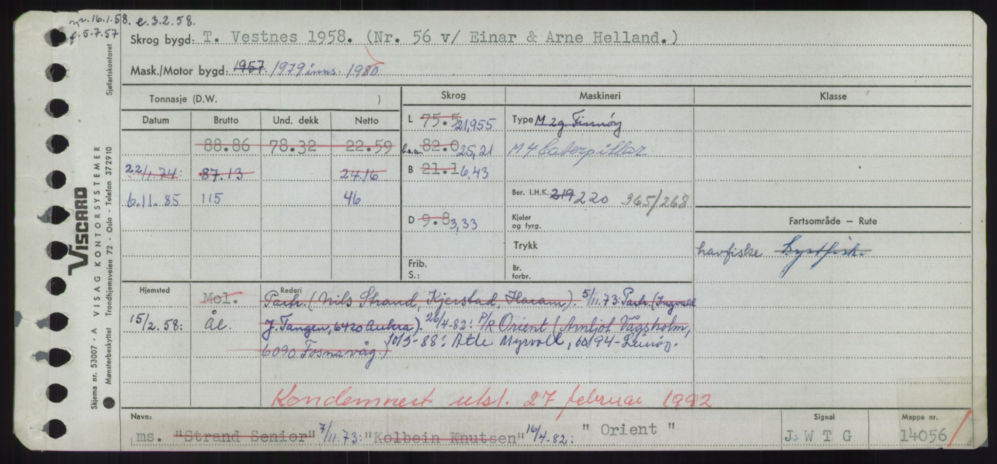 Sjøfartsdirektoratet med forløpere, Skipsmålingen, RA/S-1627/H/Hd/L0028: Fartøy, O, p. 321