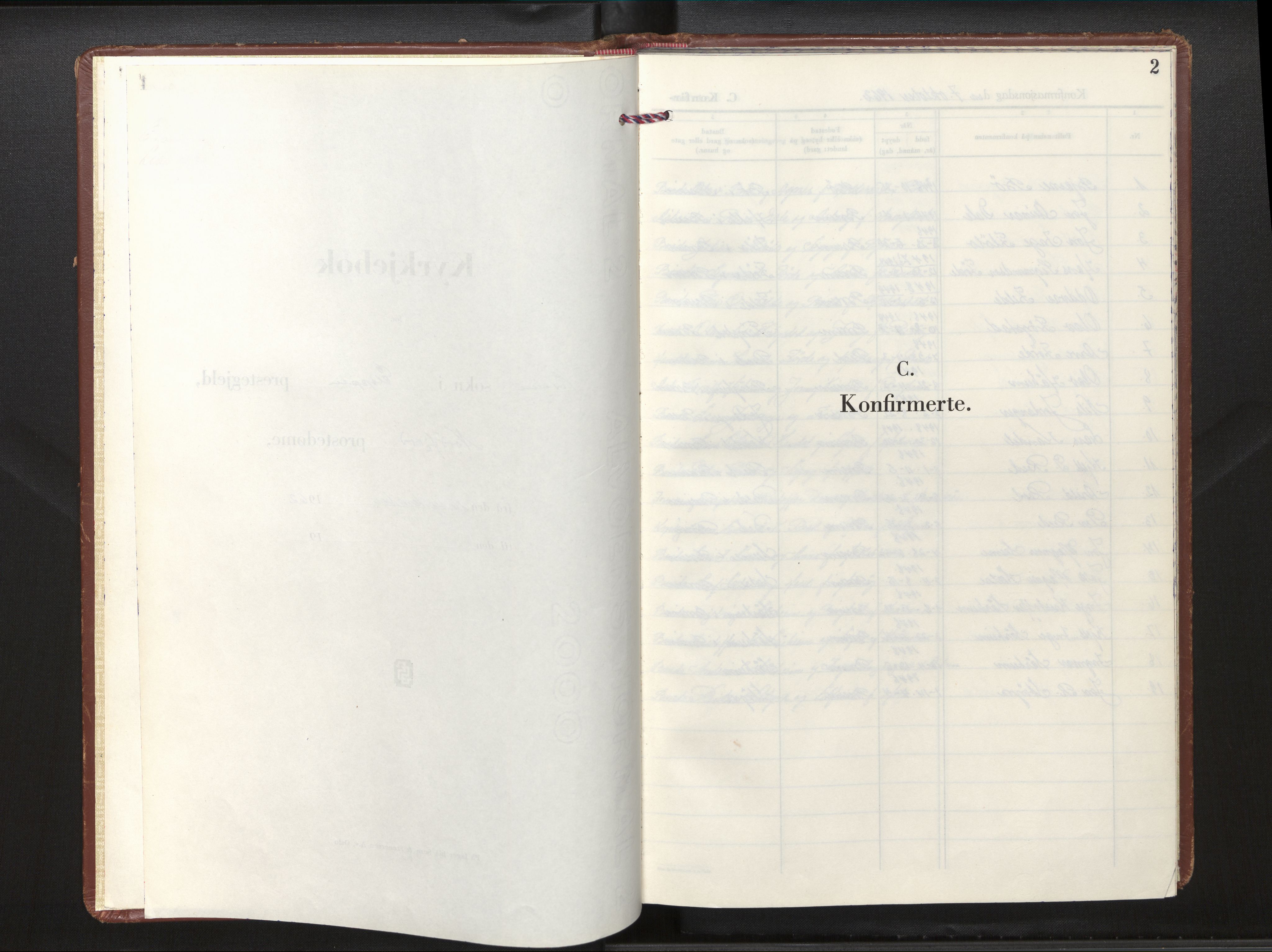 Gloppen sokneprestembete, SAB/A-80101/H/Hac/L0007: Curate's parish register no. A 7, 1962-1977, p. 1b-2a