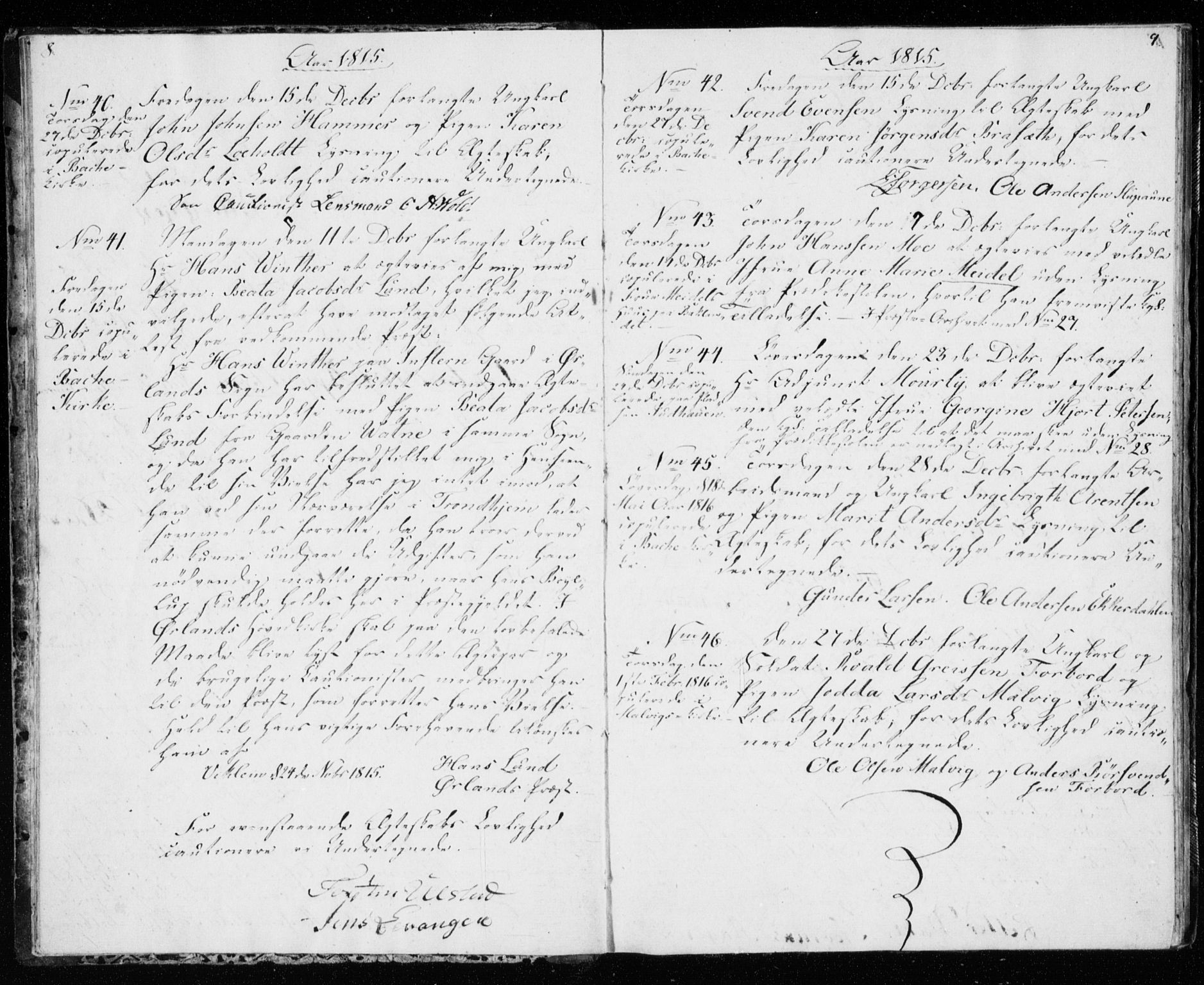 Ministerialprotokoller, klokkerbøker og fødselsregistre - Sør-Trøndelag, SAT/A-1456/606/L0295: Banns register no. 606A10, 1815-1833, p. 8-9