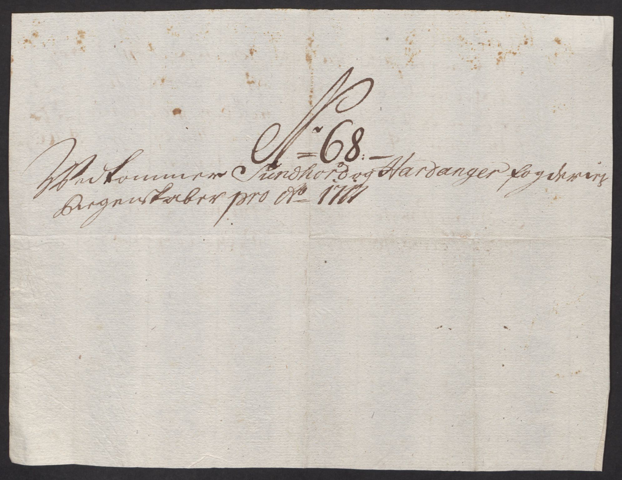 Rentekammeret inntil 1814, Reviderte regnskaper, Fogderegnskap, AV/RA-EA-4092/R48/L2994: Fogderegnskap Sunnhordland og Hardanger, 1717, p. 336