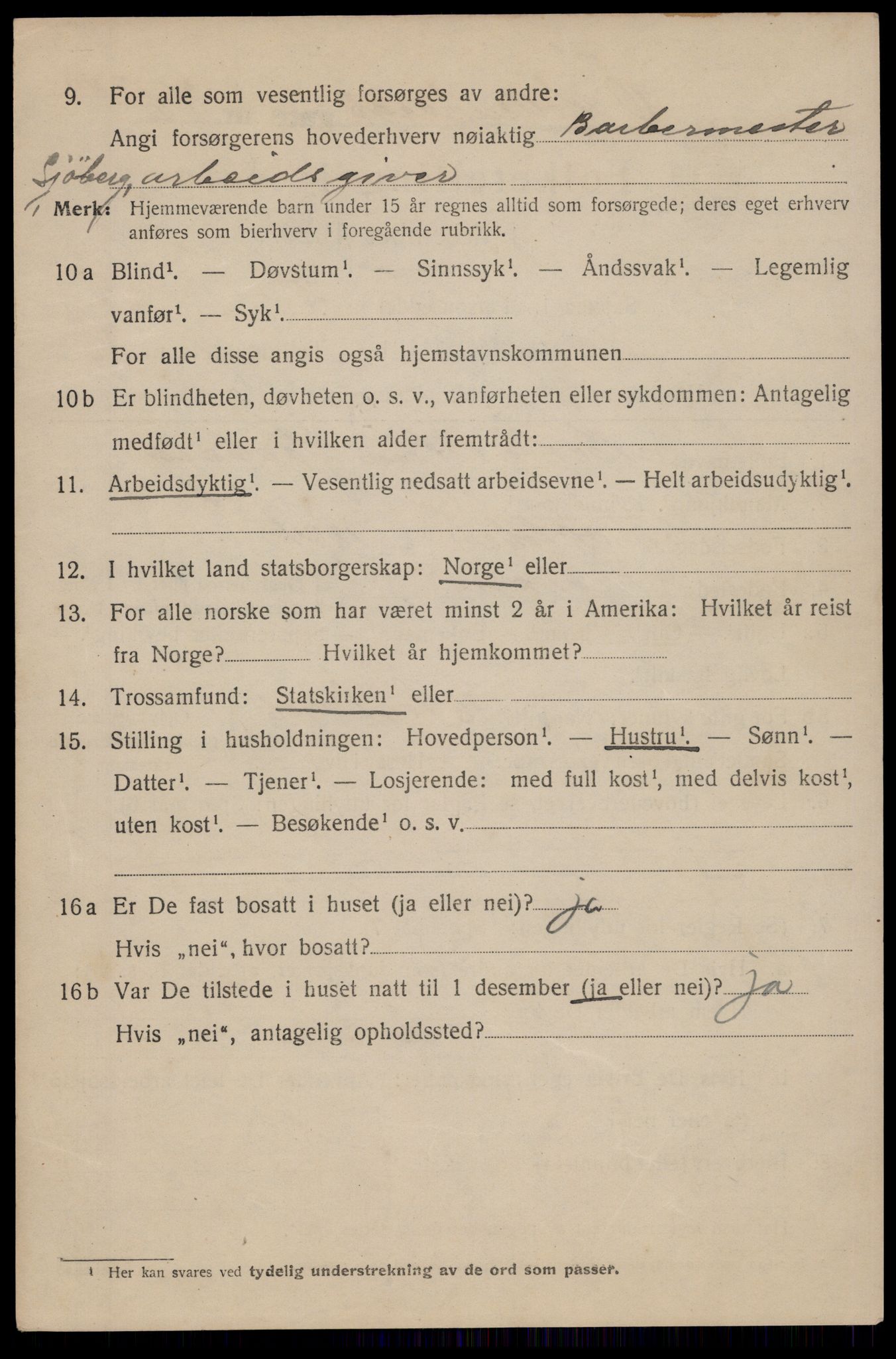 SAT, 1920 census for Trondheim, 1920, p. 143767