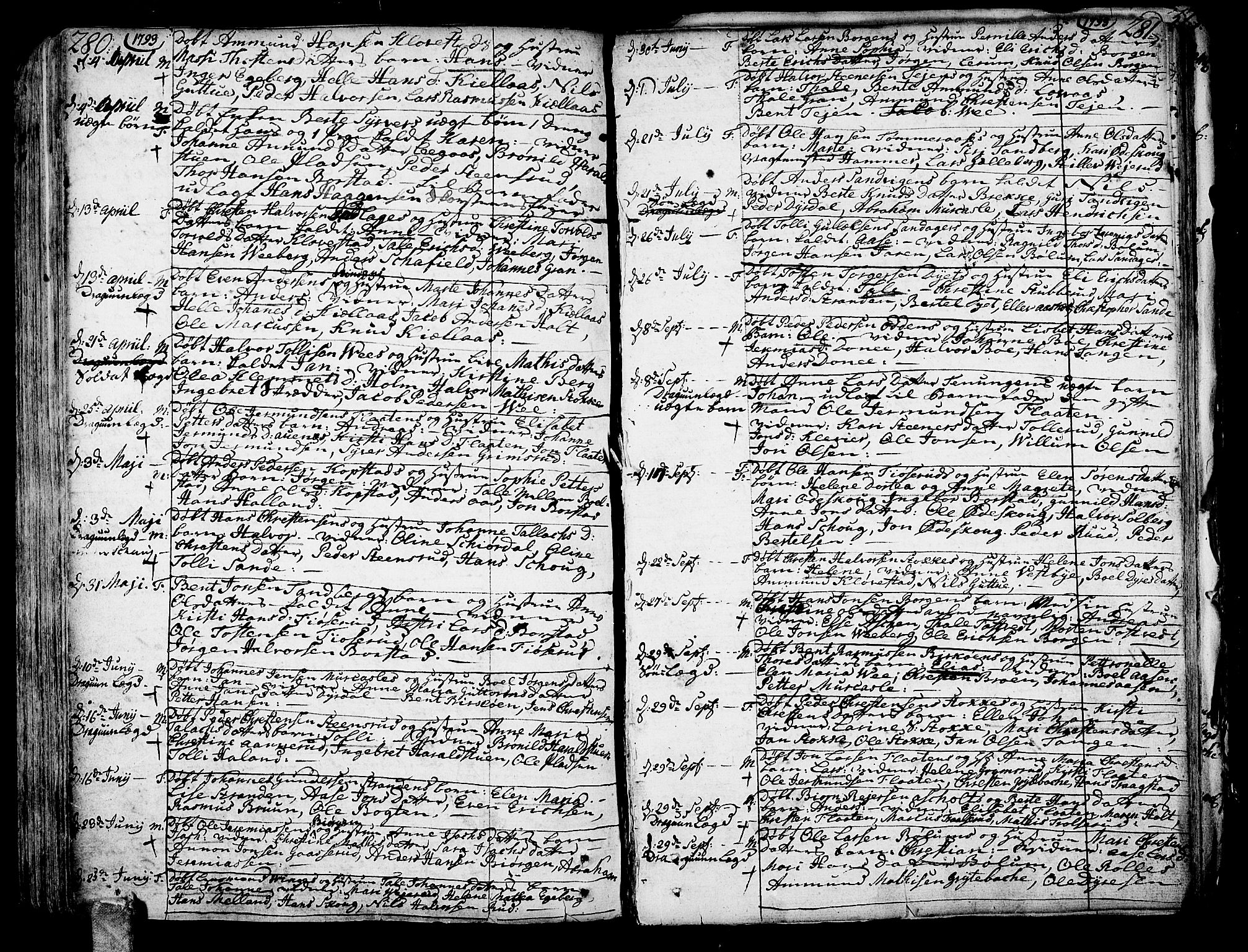 Sande Kirkebøker, SAKO/A-53/F/Fa/L0001: Parish register (official) no. 1, 1753-1803, p. 280-281