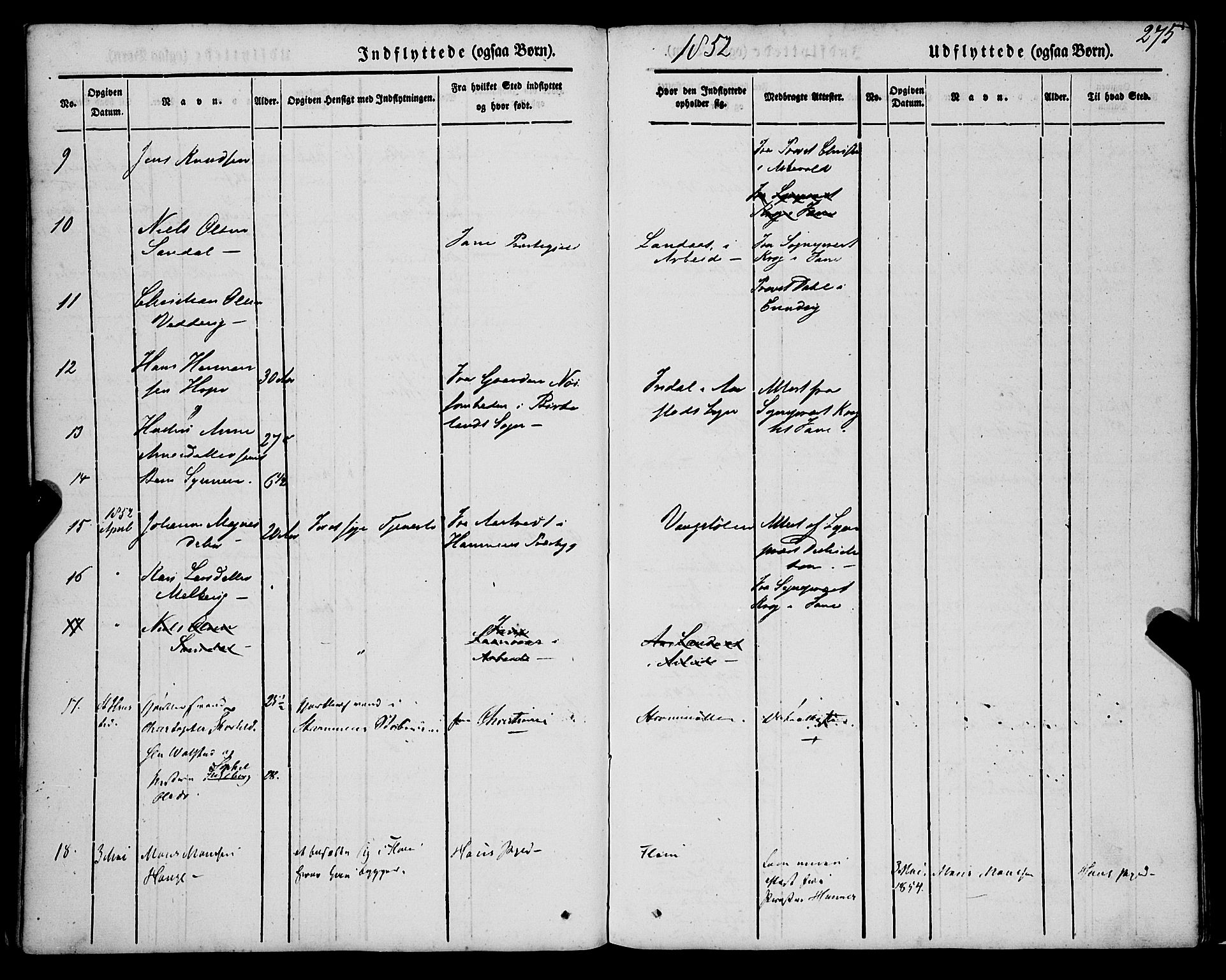 St. Jørgens hospital og Årstad sokneprestembete, AV/SAB-A-99934: Parish register (official) no. A 4, 1844-1863, p. 275