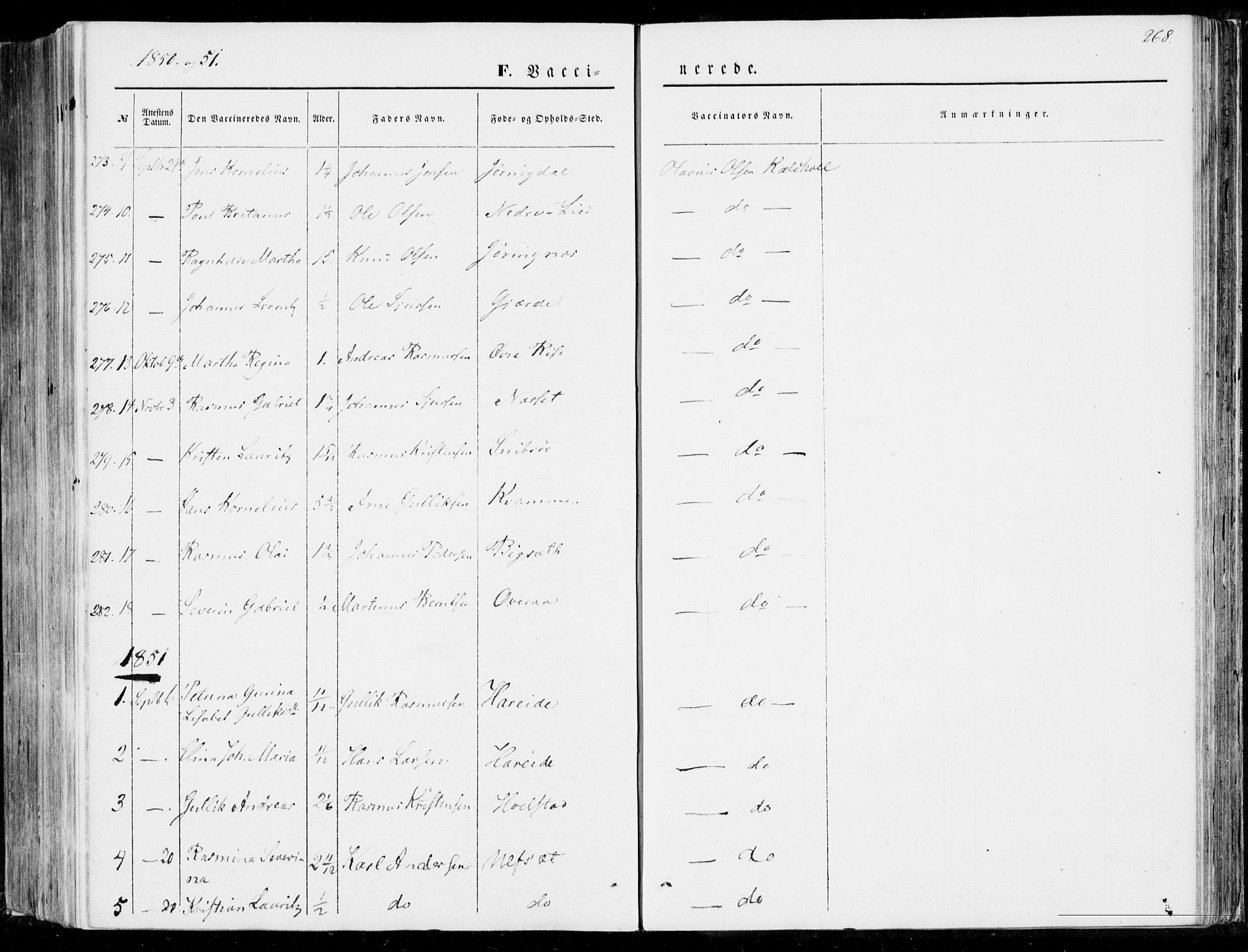 Ministerialprotokoller, klokkerbøker og fødselsregistre - Møre og Romsdal, SAT/A-1454/510/L0121: Parish register (official) no. 510A01, 1848-1877, p. 268
