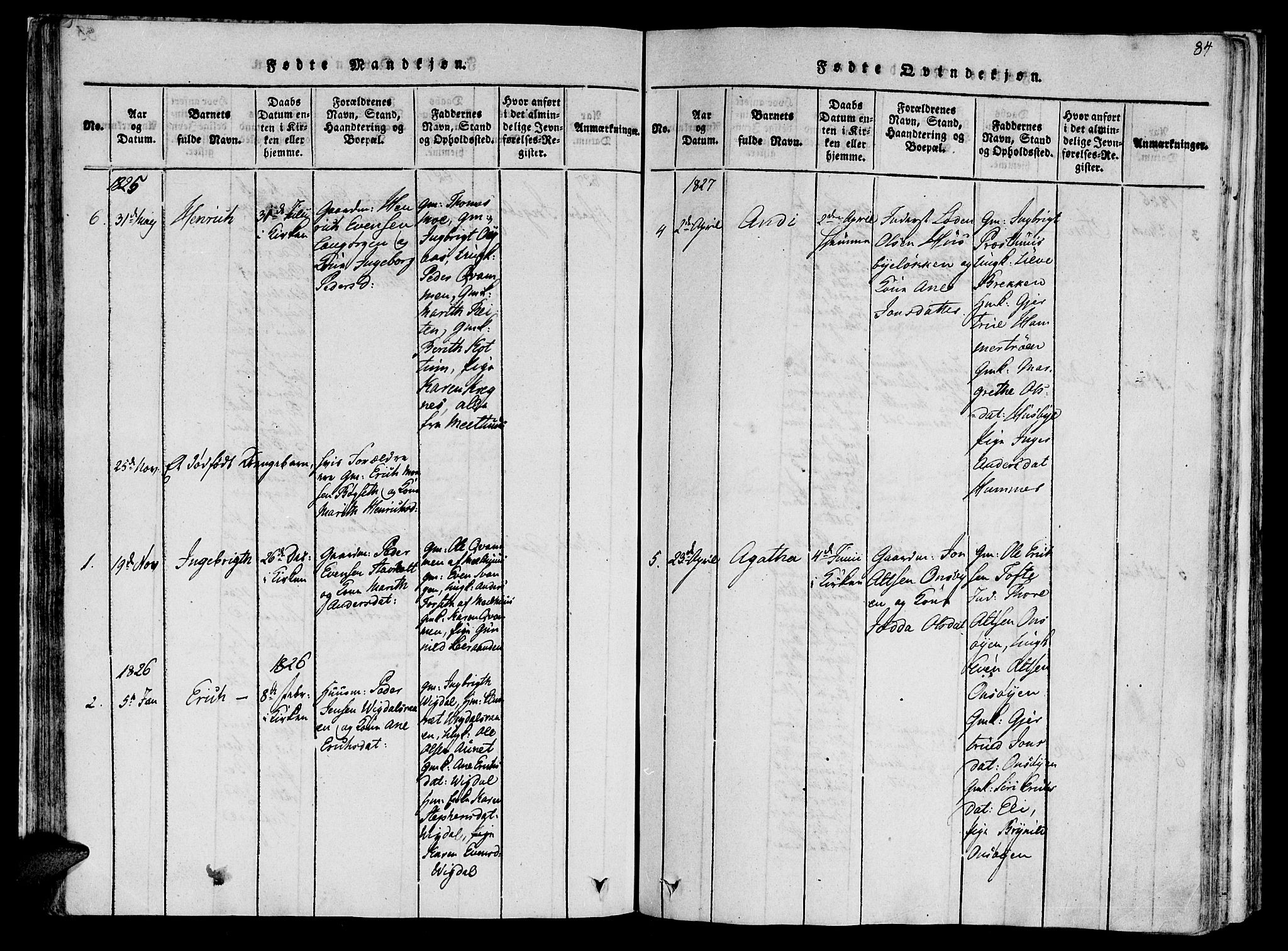 Ministerialprotokoller, klokkerbøker og fødselsregistre - Sør-Trøndelag, SAT/A-1456/612/L0373: Parish register (official) no. 612A06 /2, 1816-1828, p. 84