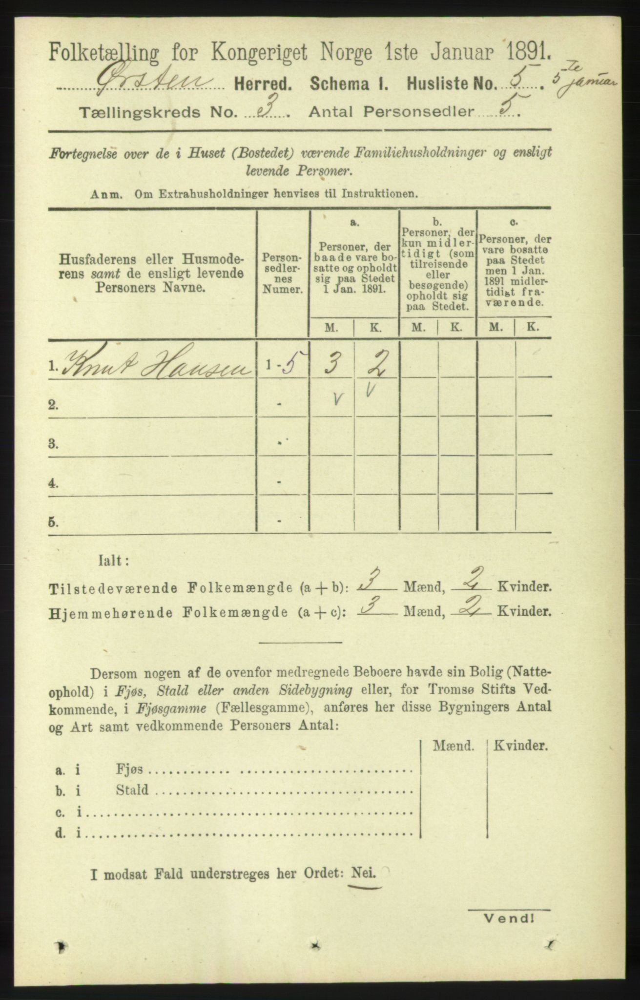 RA, 1891 census for 1520 Ørsta, 1891, p. 1156