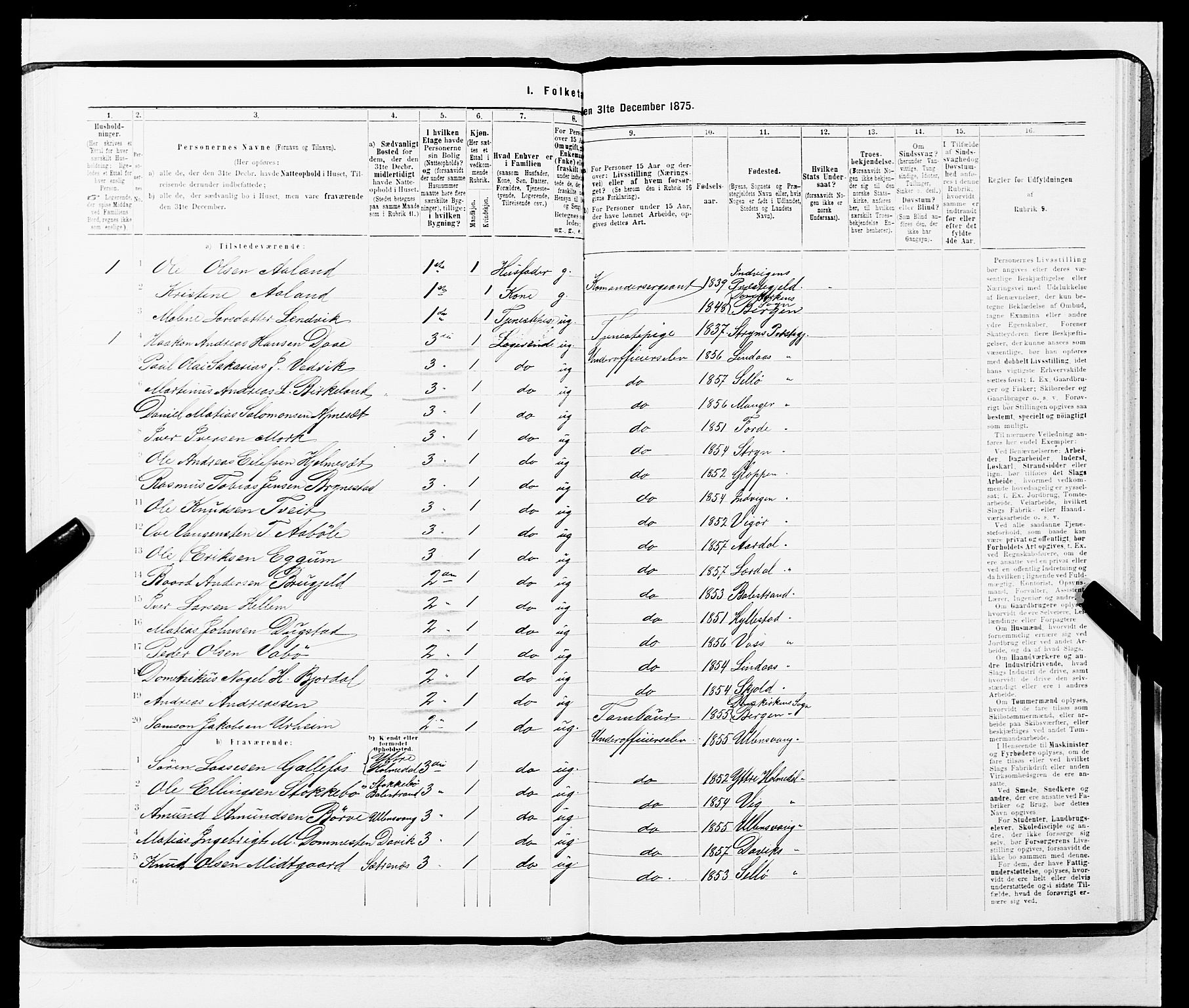 SAB, 1875 census for 1301 Bergen, 1875, p. 4397