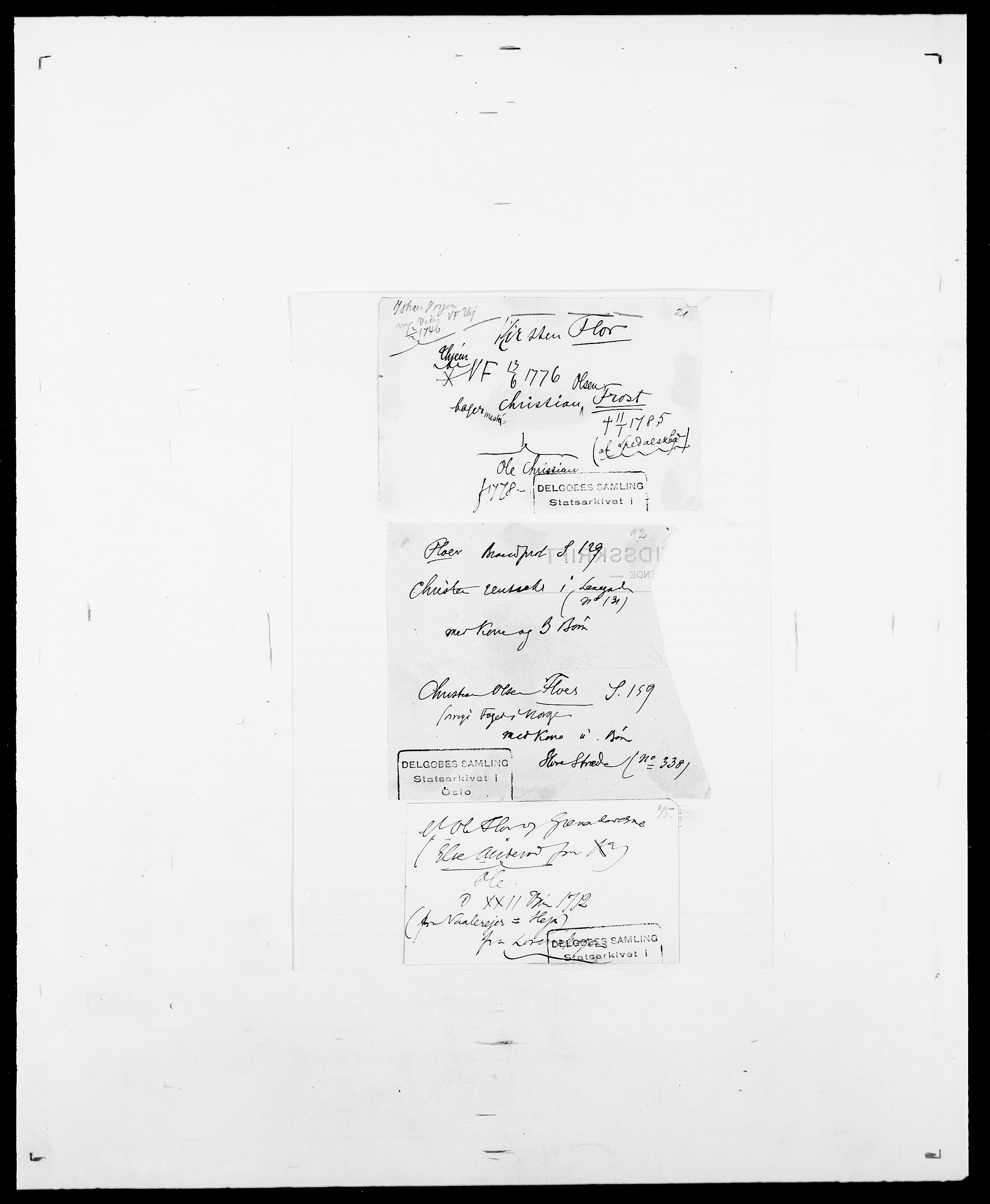 Delgobe, Charles Antoine - samling, AV/SAO-PAO-0038/D/Da/L0012: Flor, Floer, Flohr - Fritzner, p. 2