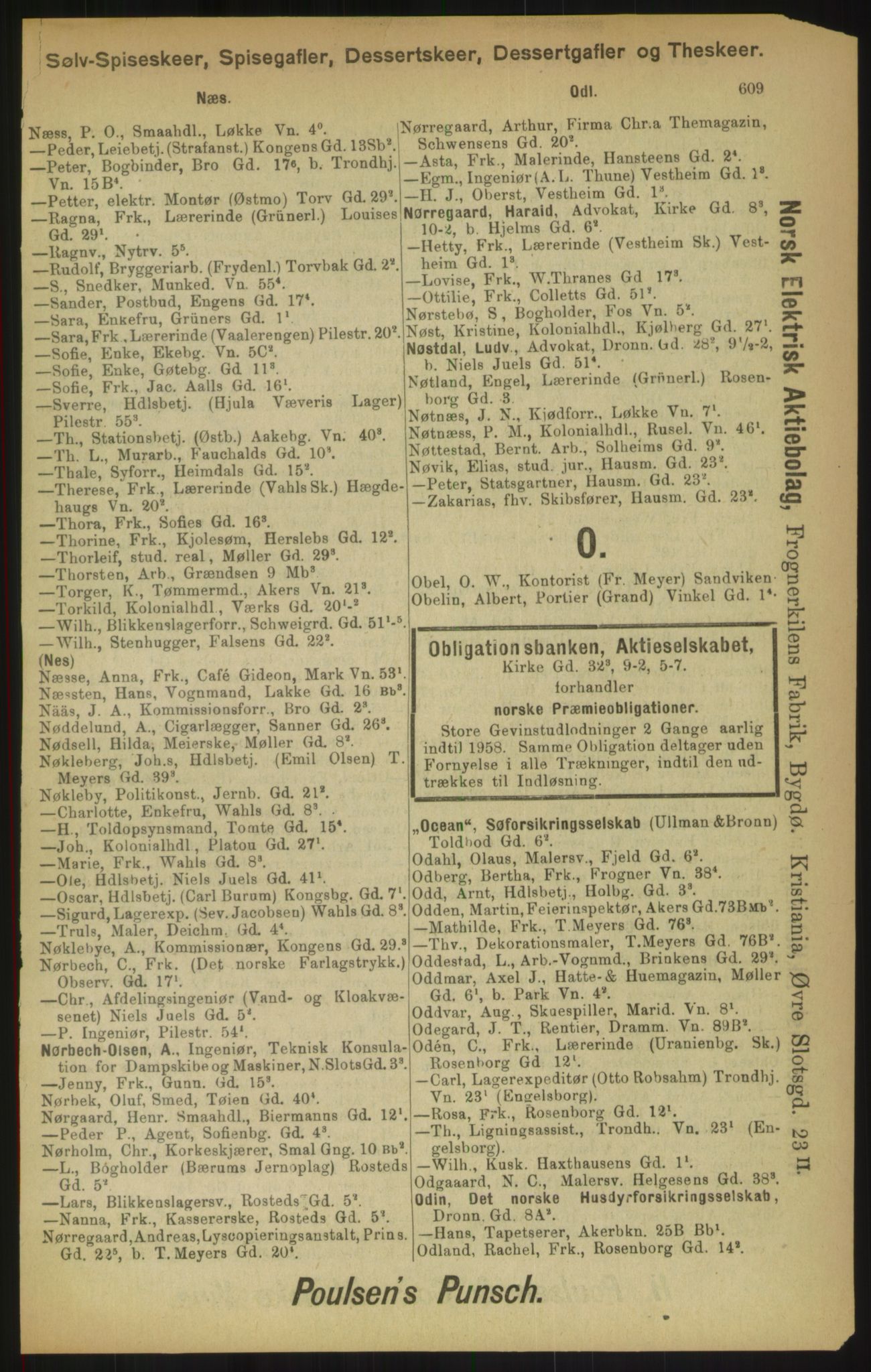 Kristiania/Oslo adressebok, PUBL/-, 1900, p. 609
