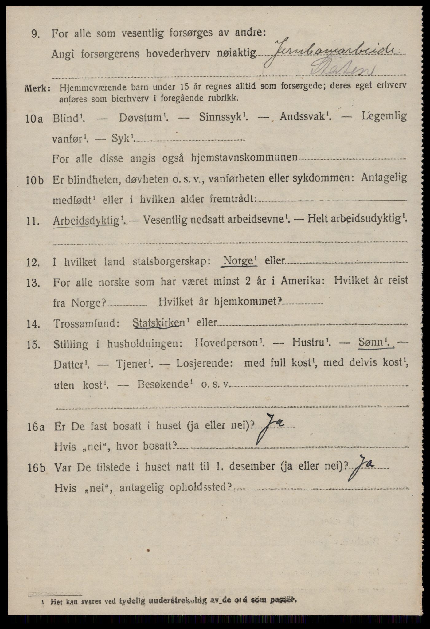 SAT, 1920 census for Grytten, 1920, p. 2617