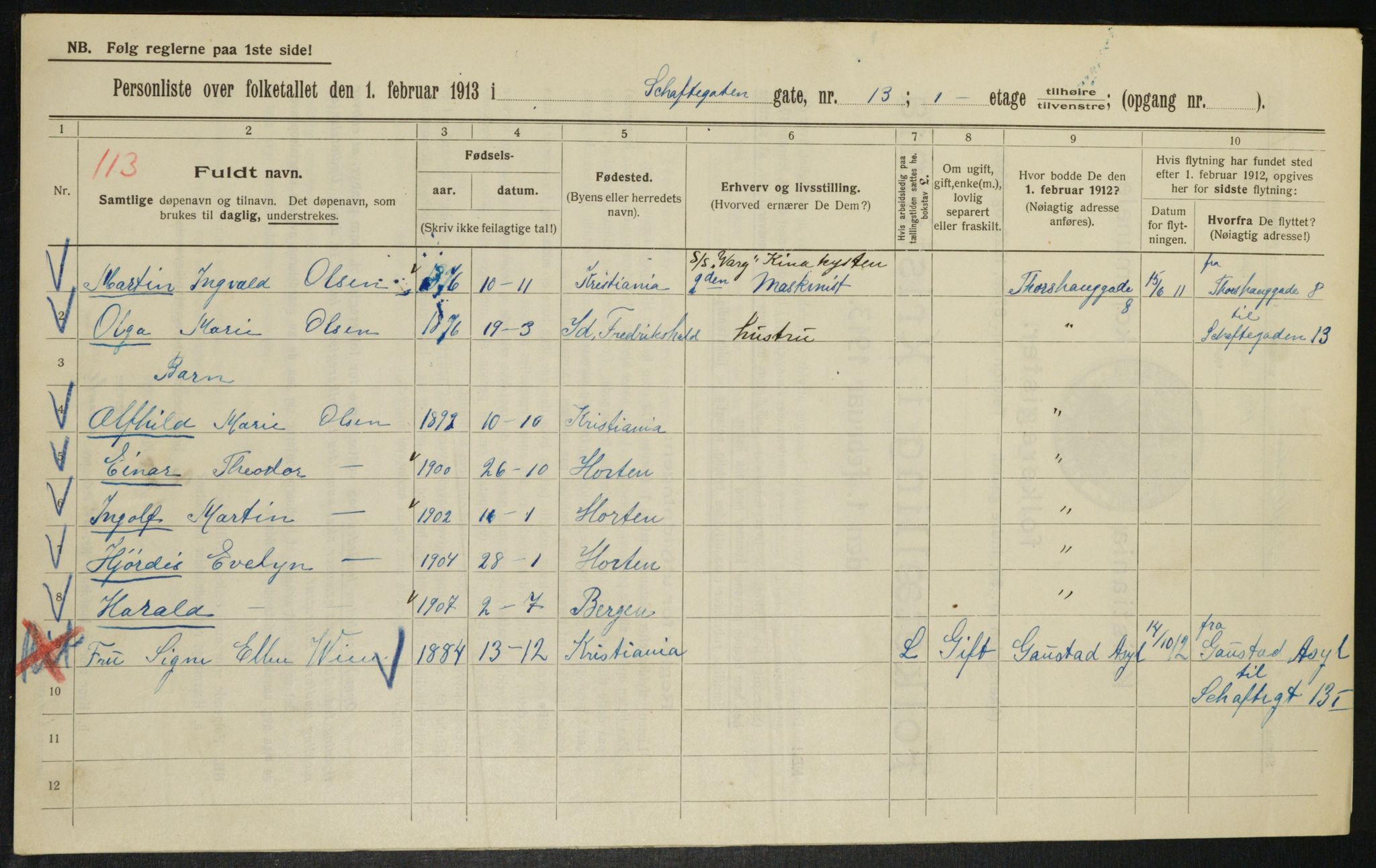 OBA, Municipal Census 1913 for Kristiania, 1913, p. 89429