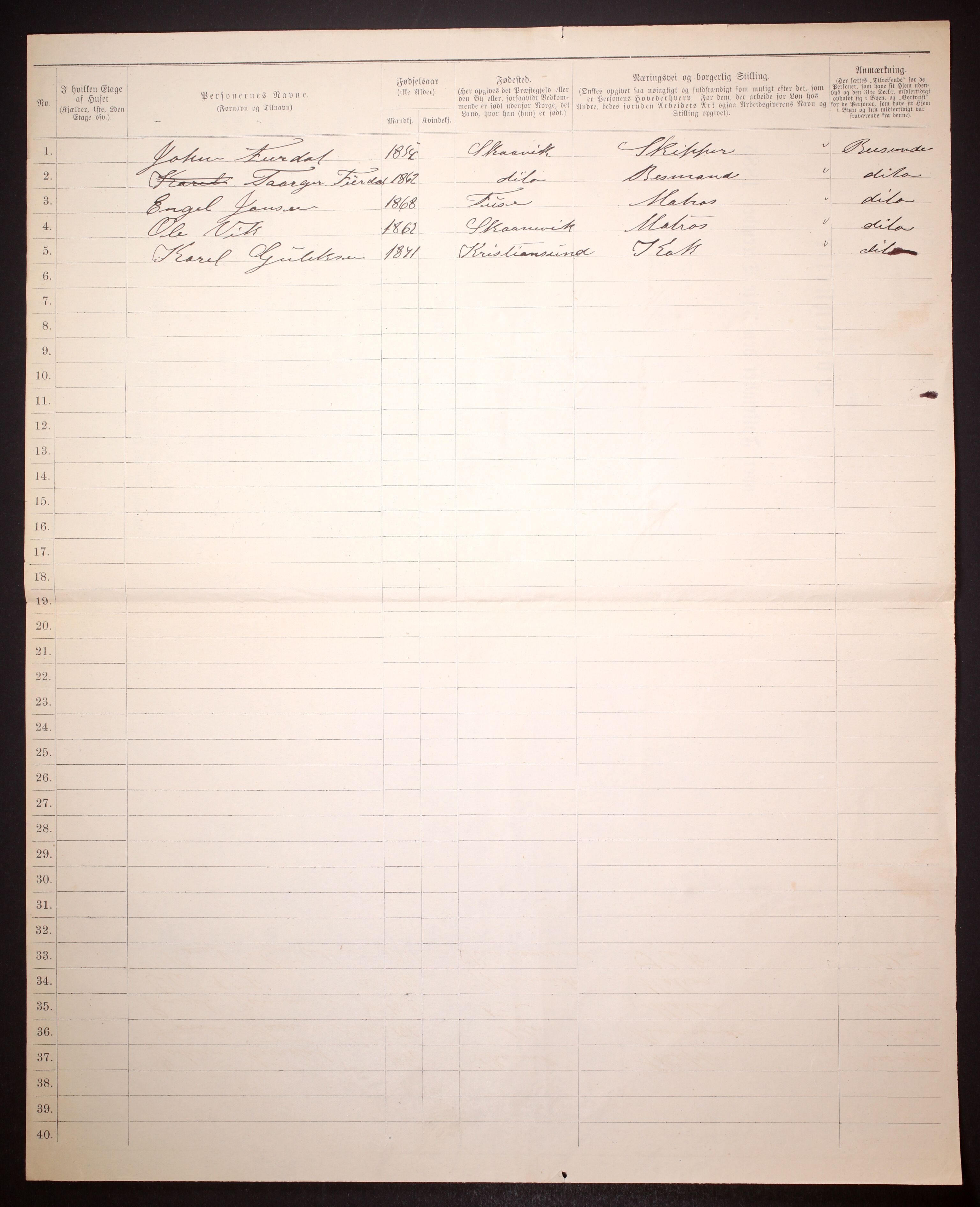 SAT, 1885 census for 1804 Bodø, 1885, p. 29