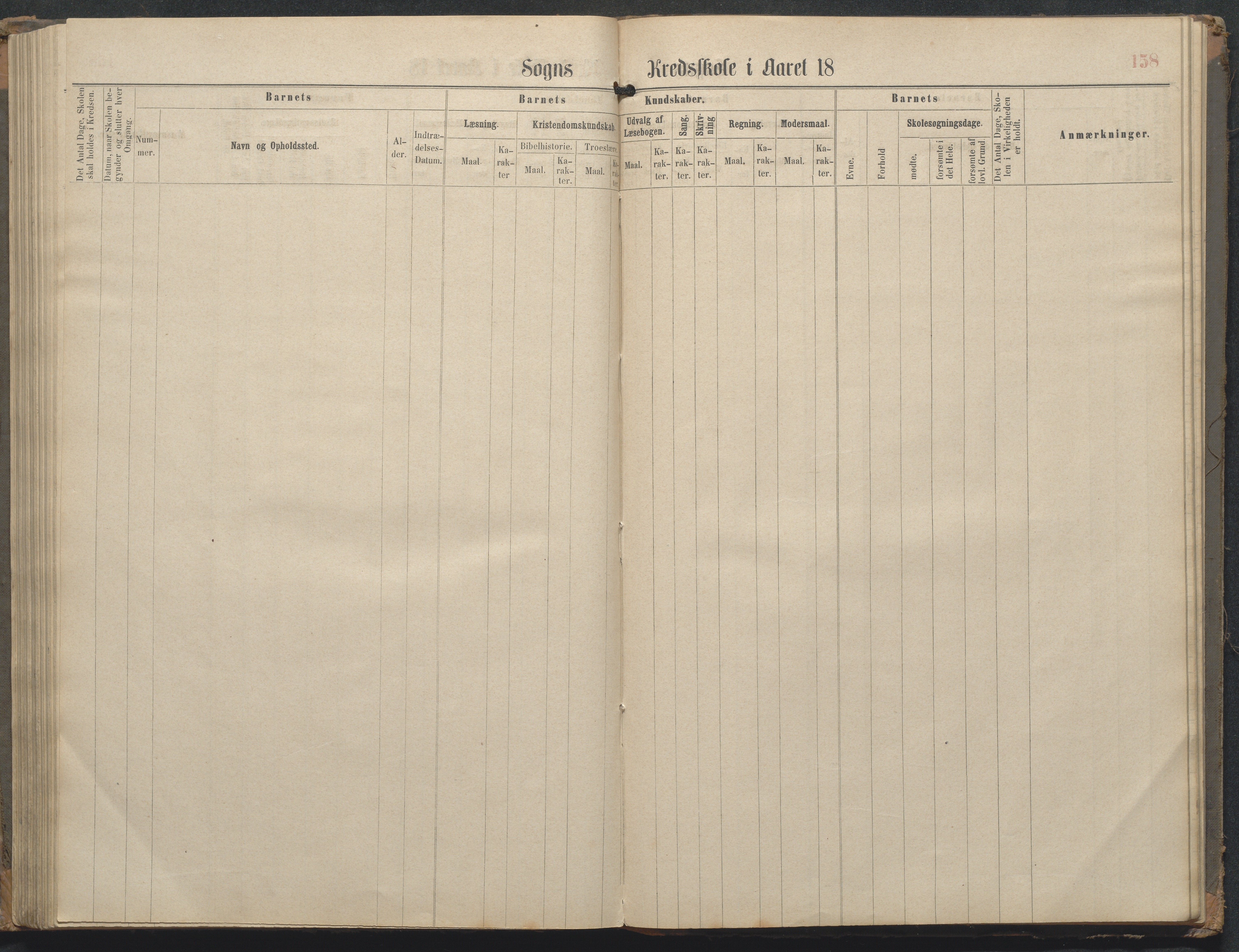 Øyestad kommune frem til 1979, AAKS/KA0920-PK/06/06L/L0002: Skoleprotokoll, 1863-1899, p. 158