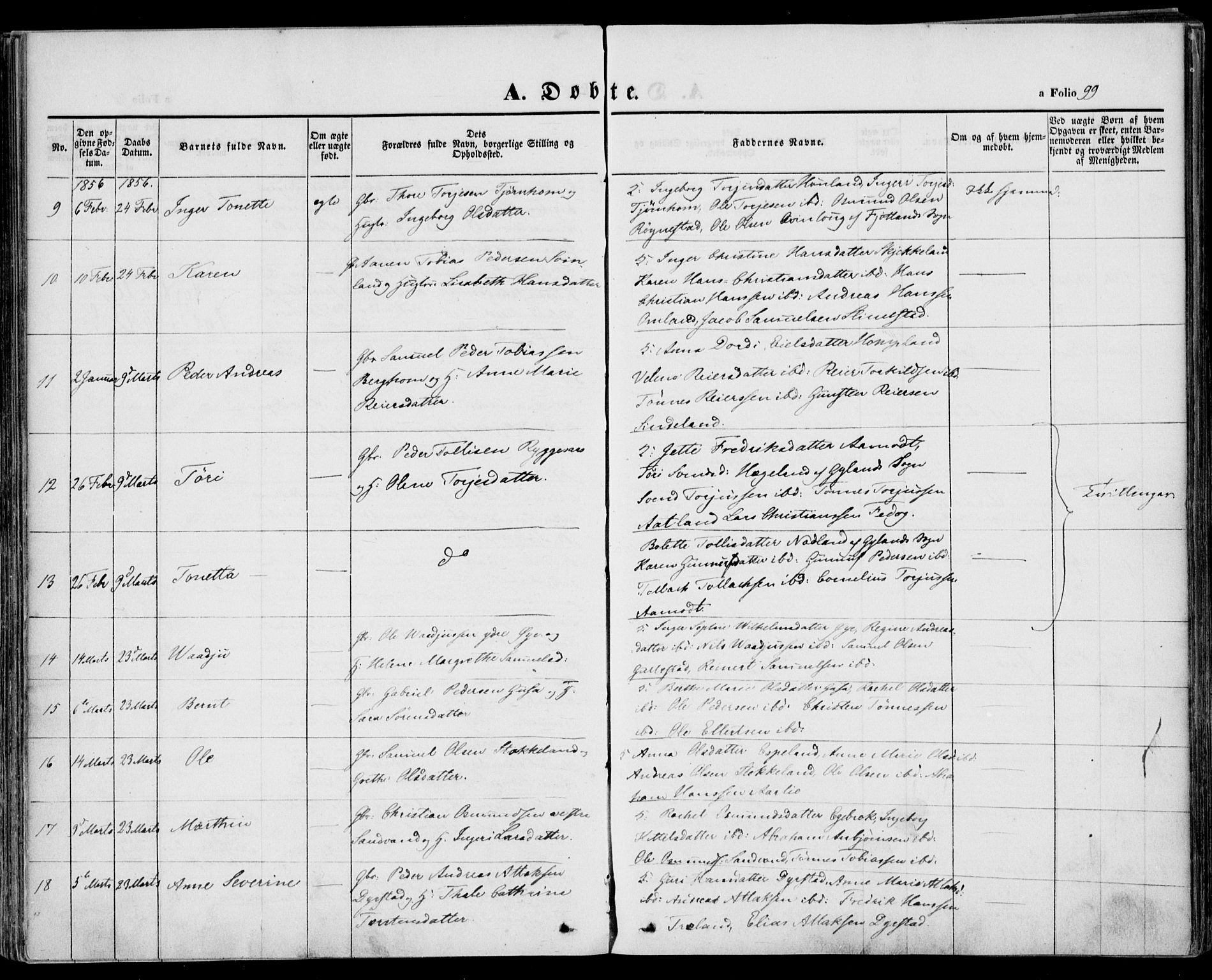 Kvinesdal sokneprestkontor, AV/SAK-1111-0026/F/Fa/Fab/L0005: Parish register (official) no. A 5, 1844-1857, p. 99