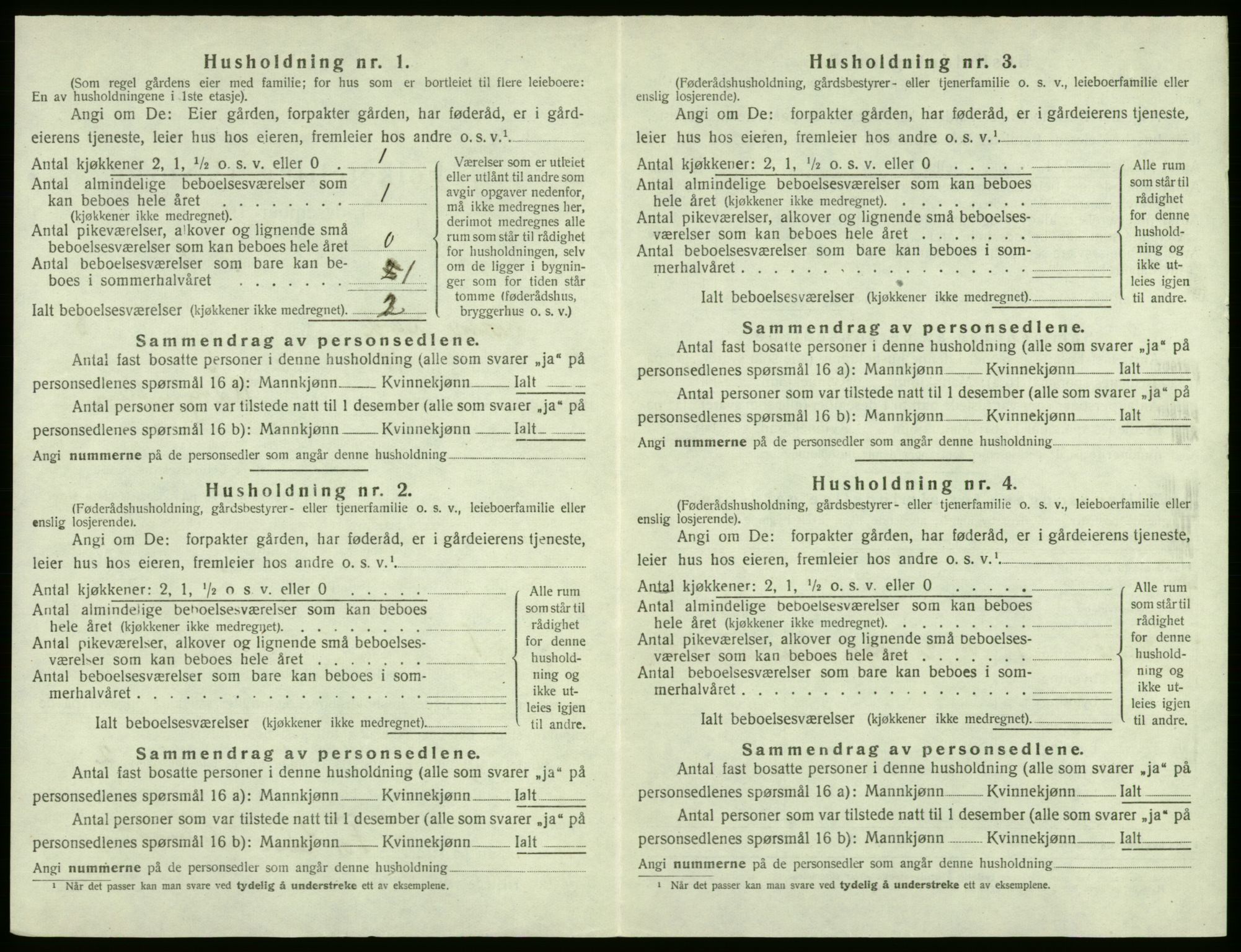 SAB, 1920 census for Kvam, 1920, p. 197