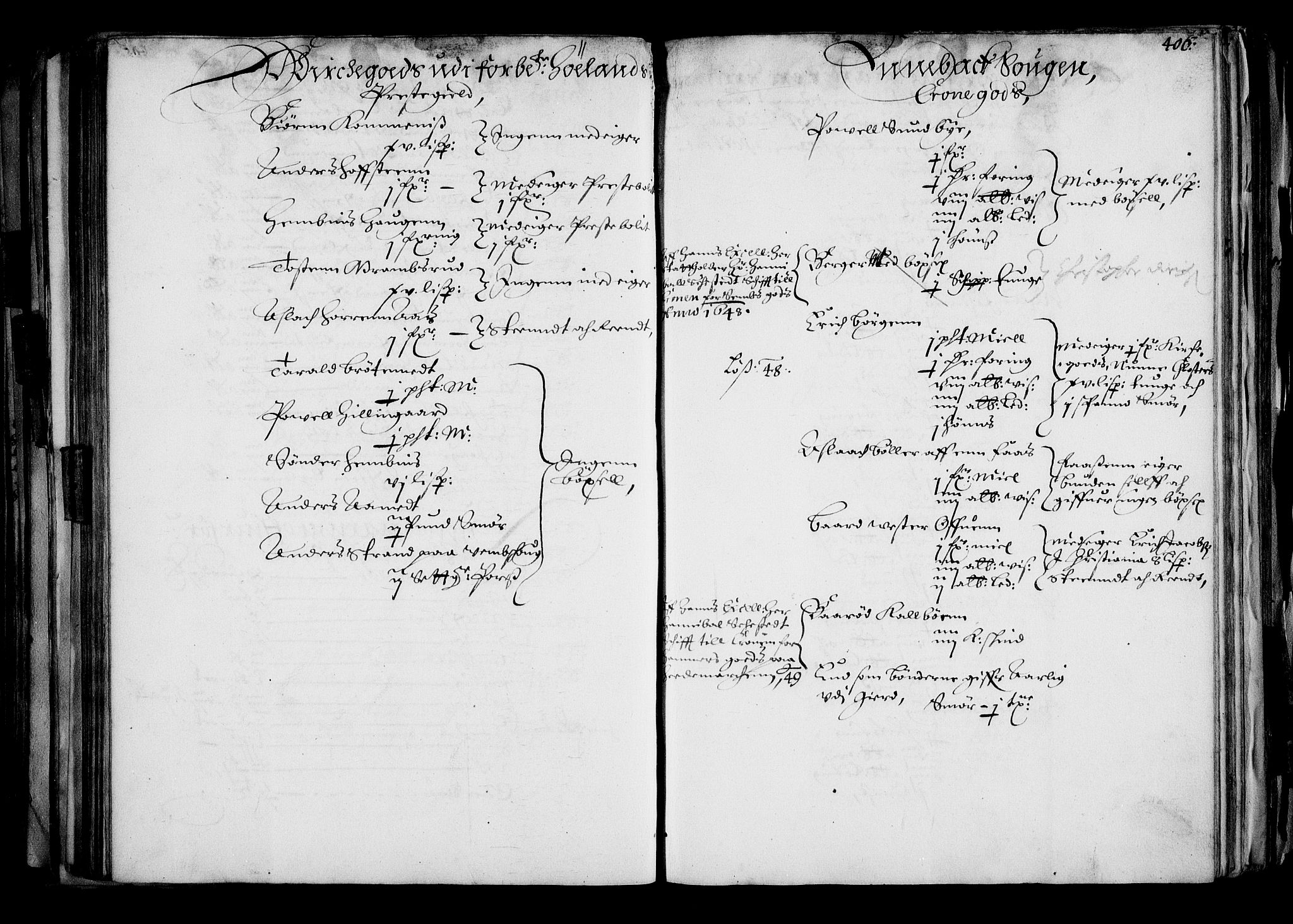 Rentekammeret inntil 1814, Realistisk ordnet avdeling, AV/RA-EA-4070/N/Na/L0001: [XI f]: Akershus stifts jordebok, 1652, p. 405b-406a