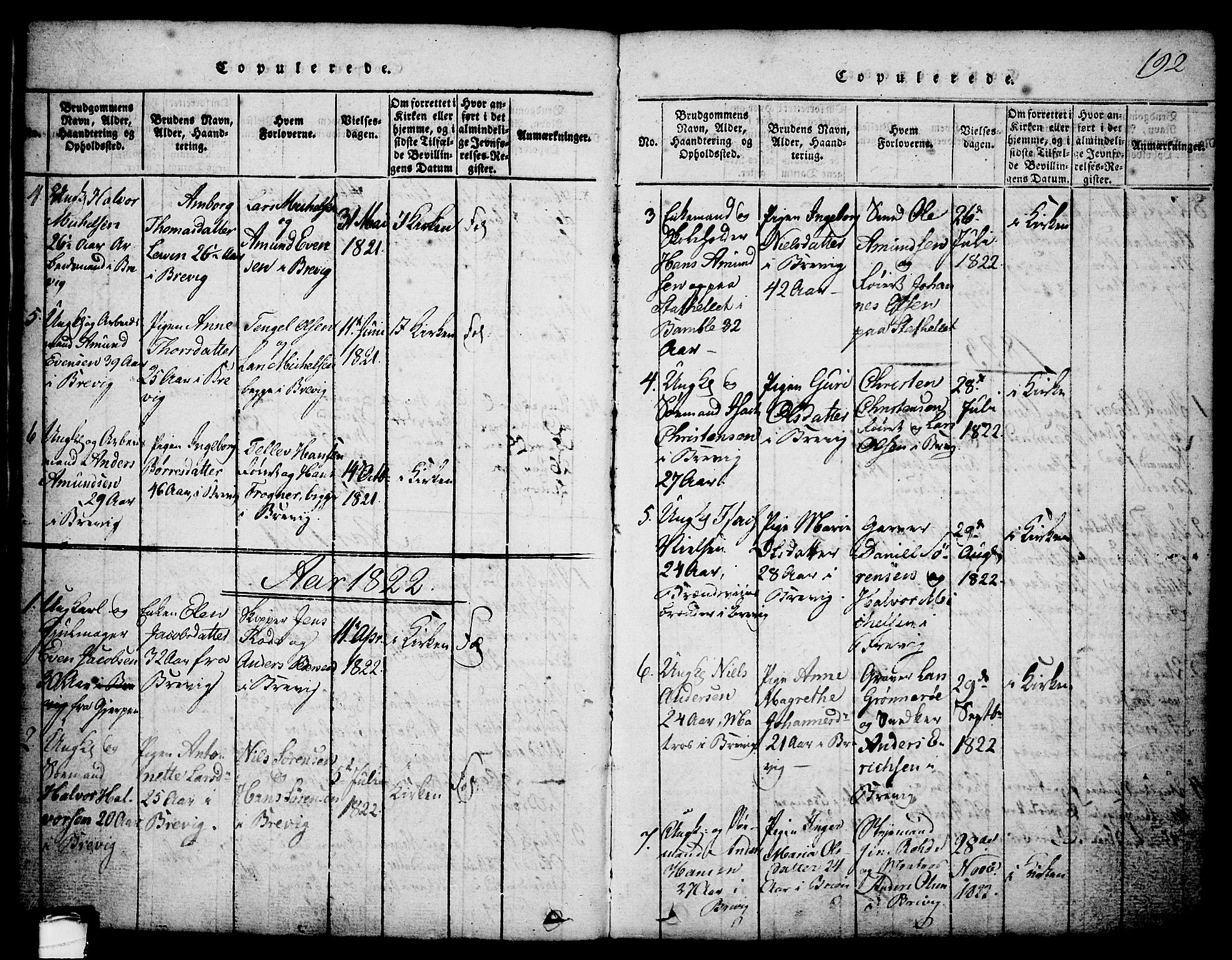 Brevik kirkebøker, AV/SAKO-A-255/G/Ga/L0001: Parish register (copy) no. 1, 1814-1845, p. 192