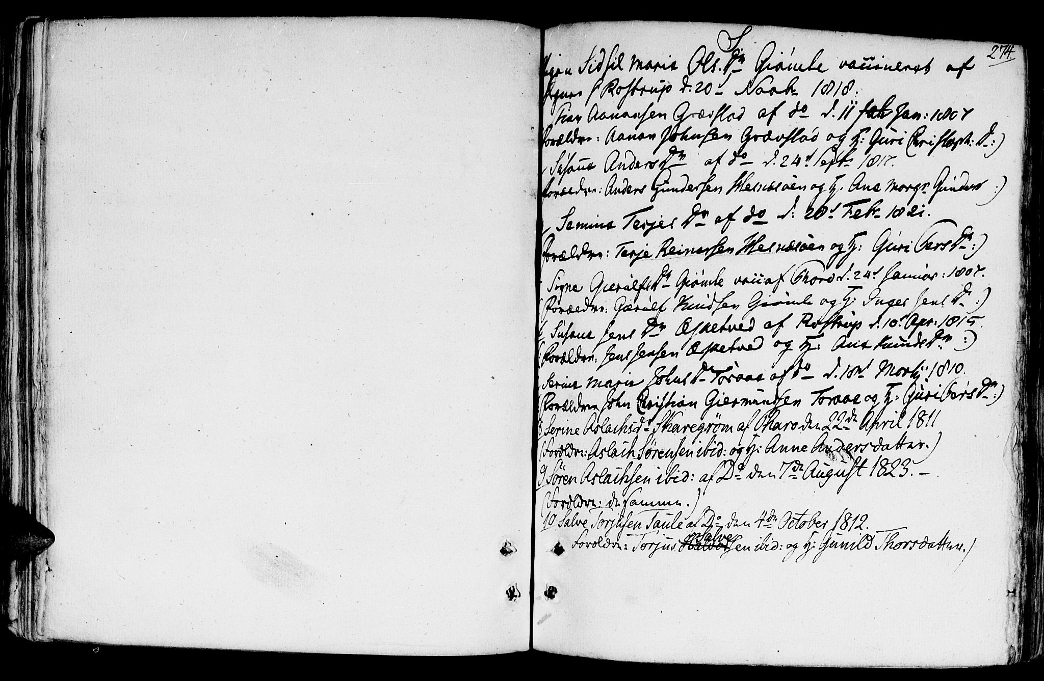 Fjære sokneprestkontor, AV/SAK-1111-0011/F/Fb/L0006: Parish register (copy) no. B 6, 1803-1817, p. 277