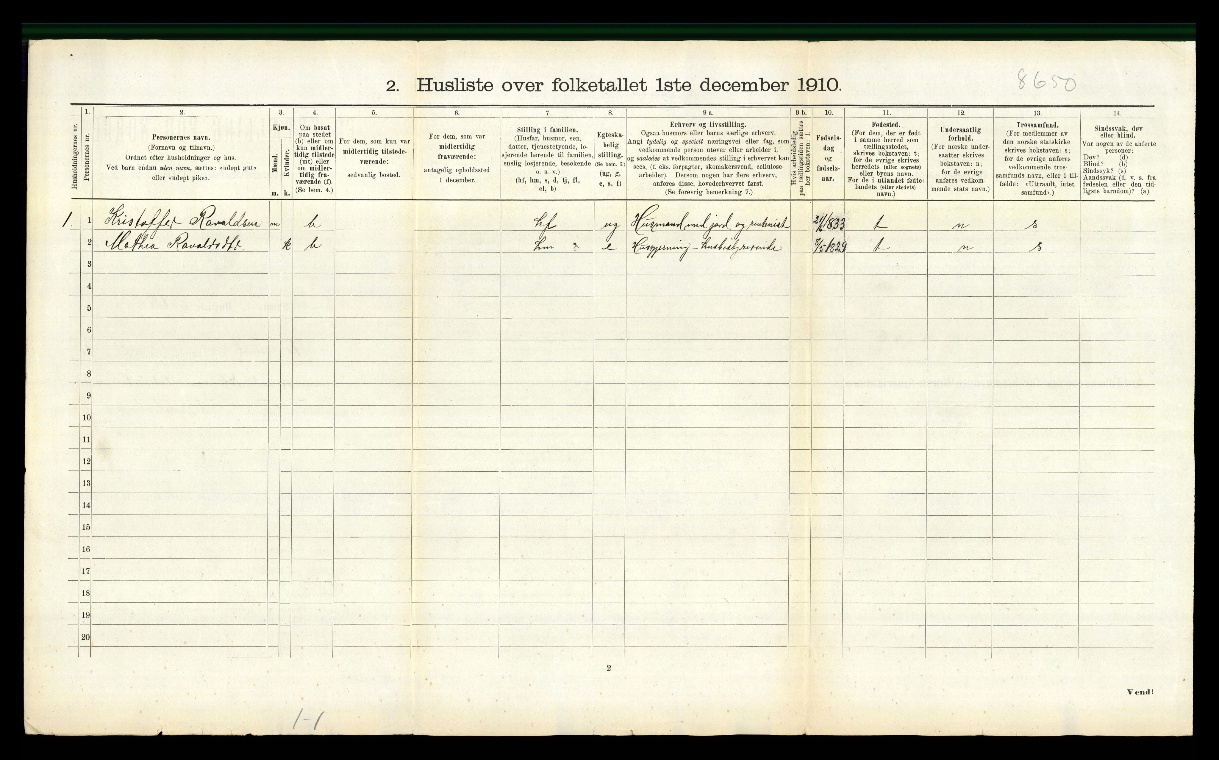 RA, 1910 census for Stoksund, 1910, p. 155