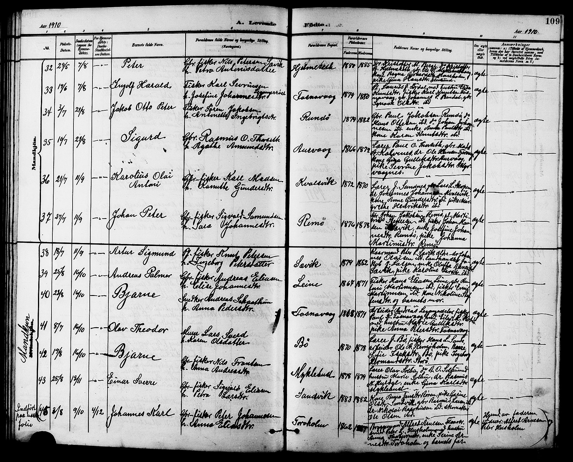 Ministerialprotokoller, klokkerbøker og fødselsregistre - Møre og Romsdal, SAT/A-1454/507/L0082: Parish register (copy) no. 507C05, 1896-1914, p. 109