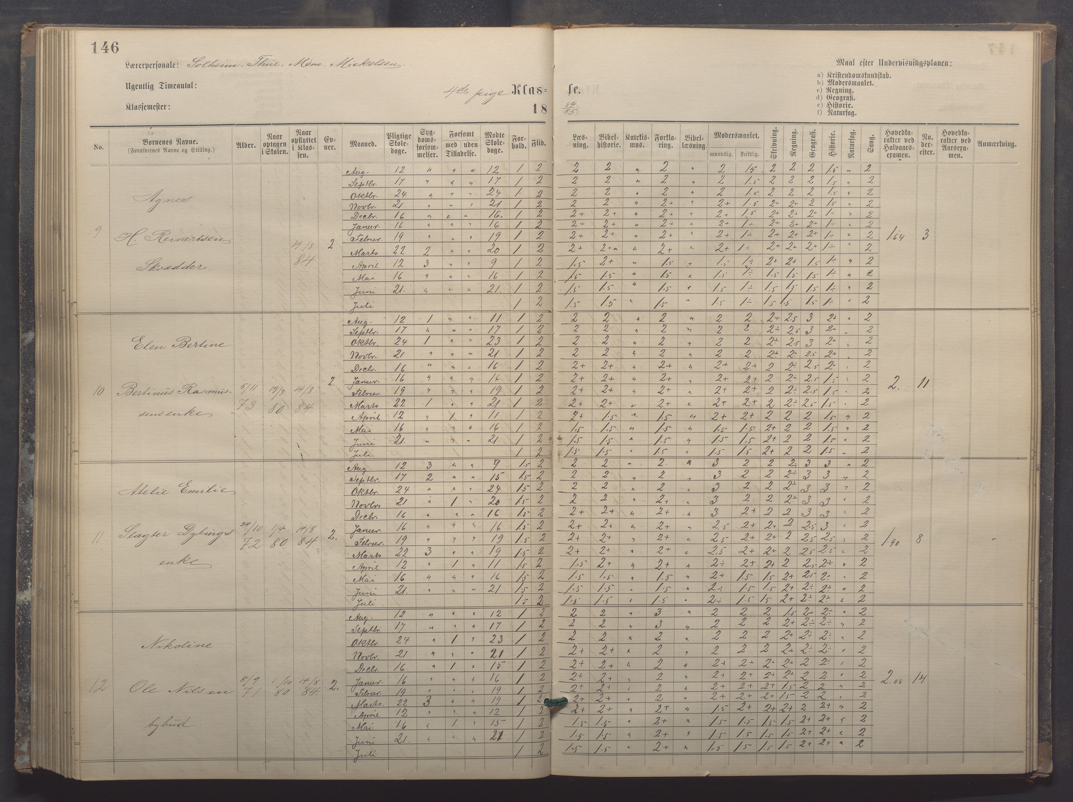 Egersund kommune (Ladested) - Egersund almueskole/folkeskole, IKAR/K-100521/H/L0017: Skoleprotokoll - Almueskolen, 5./6. klasse, 1877-1887, p. 146