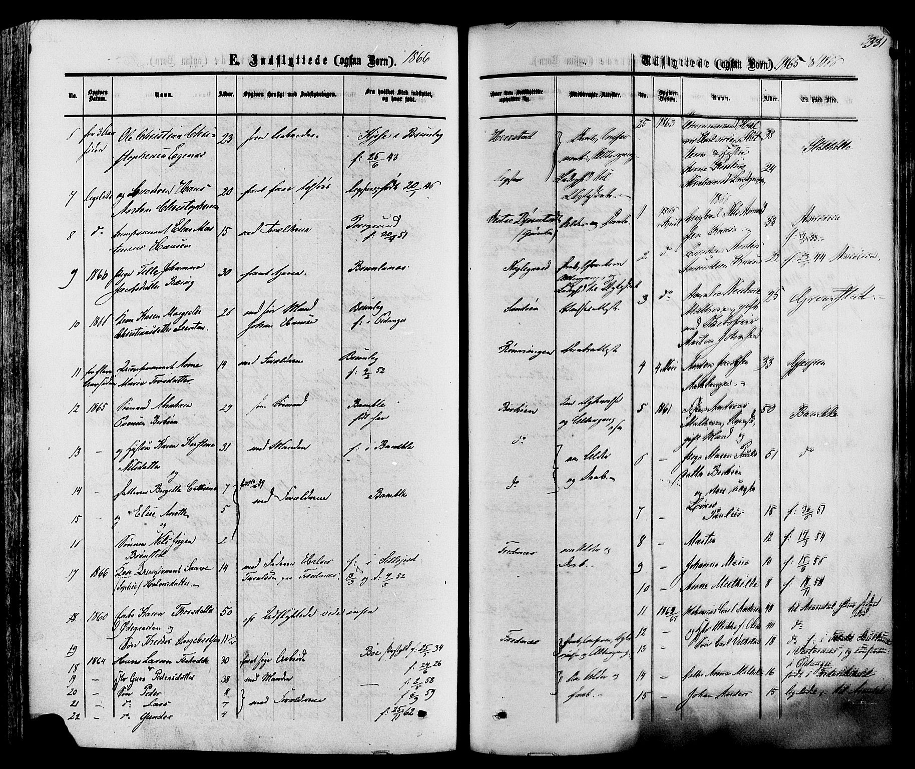 Eidanger kirkebøker, SAKO/A-261/F/Fa/L0010: Parish register (official) no. 10, 1859-1874, p. 331