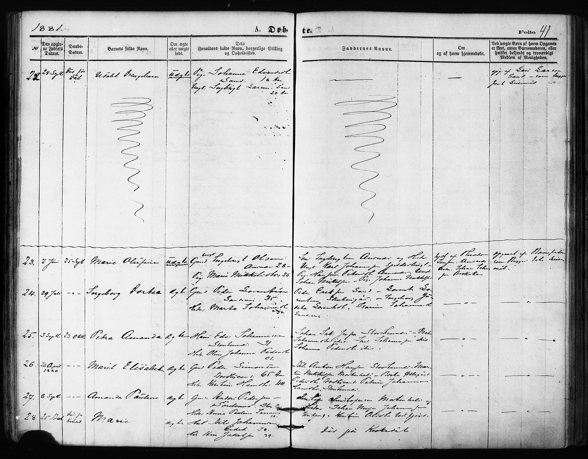Balsfjord sokneprestembete, SATØ/S-1303/G/Ga/L0002kirke: Parish register (official) no. 2, 1871-1886, p. 41