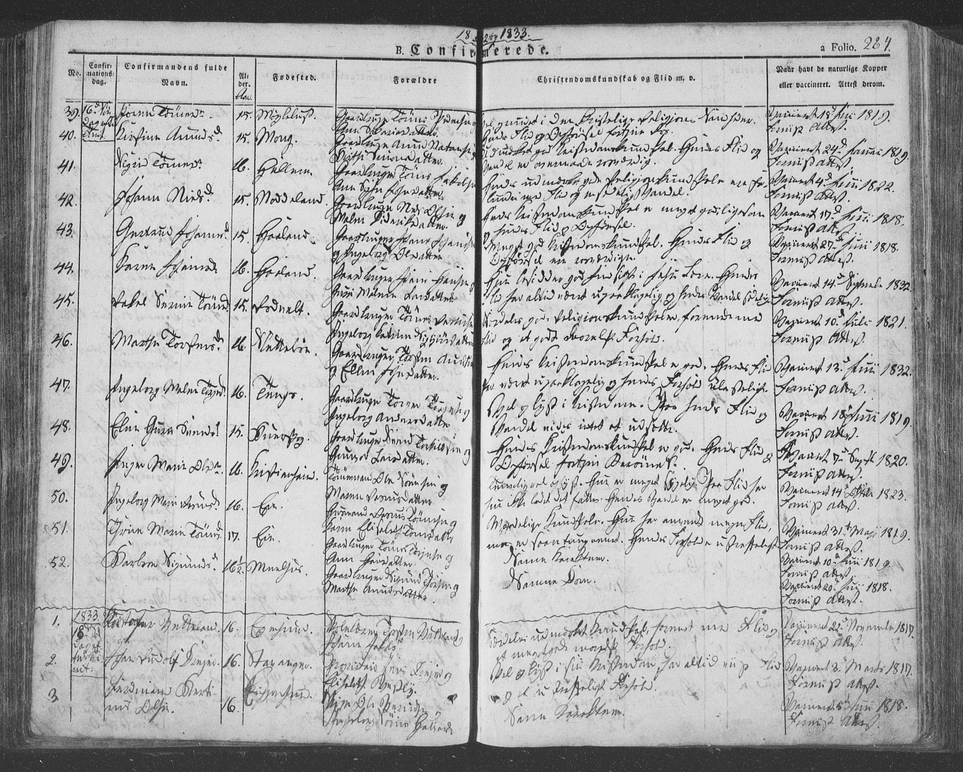 Eigersund sokneprestkontor, SAST/A-101807/S08/L0009: Parish register (official) no. A 9, 1827-1850, p. 264