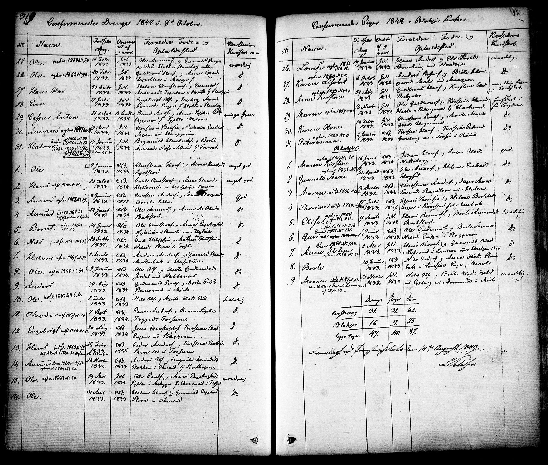 Aurskog prestekontor Kirkebøker, SAO/A-10304a/F/Fa/L0006: Parish register (official) no. I 6, 1829-1853, p. 319