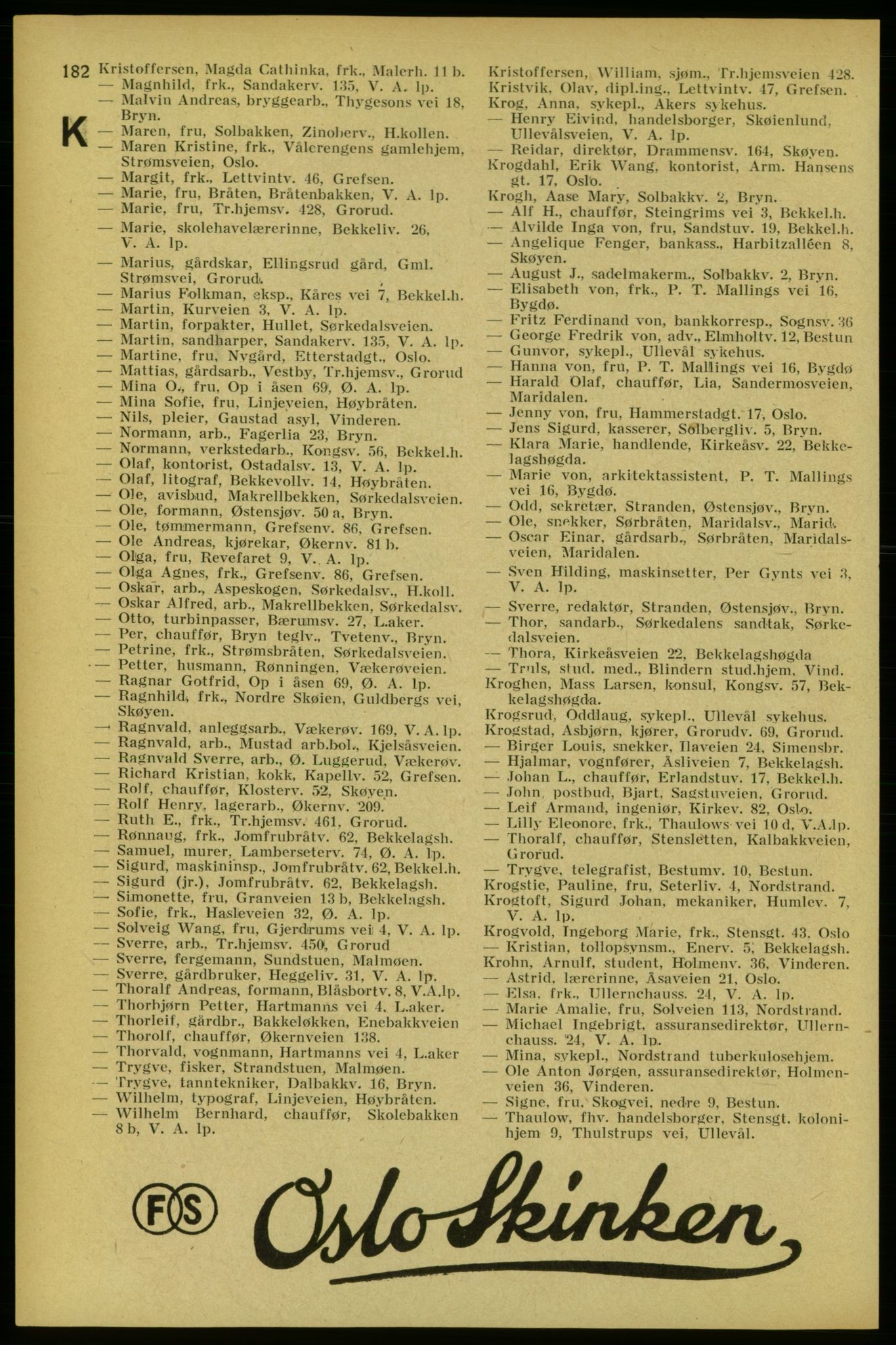Aker adressebok/adressekalender, PUBL/001/A/005: Aker adressebok, 1934-1935, p. 182