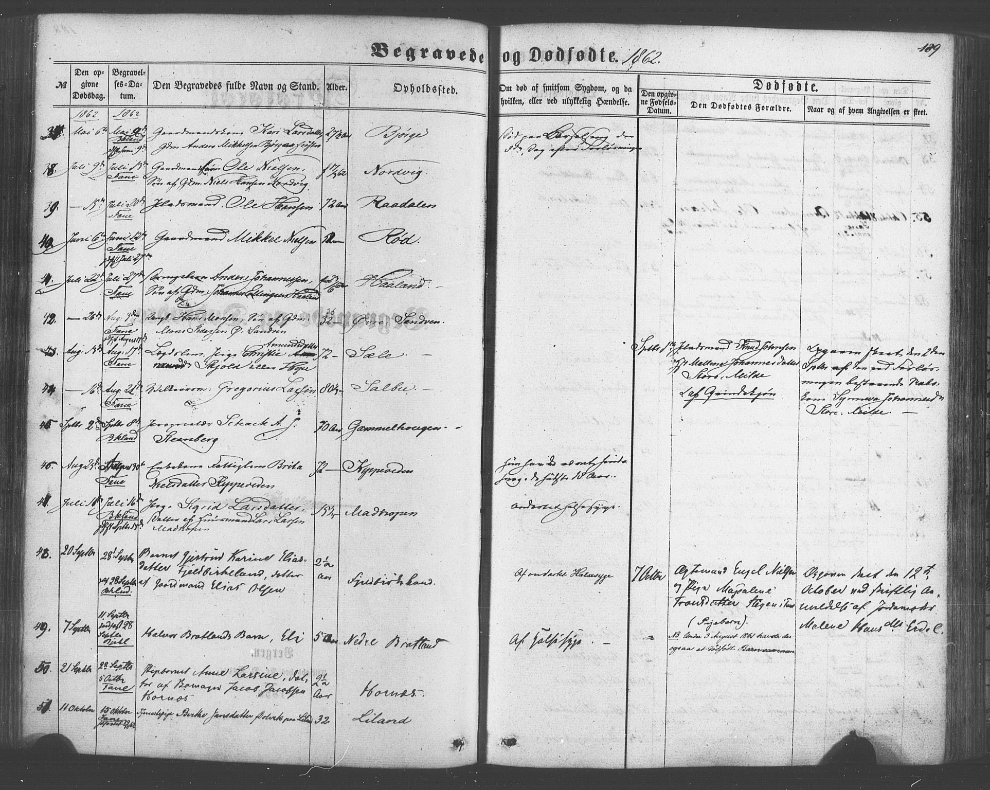 Fana Sokneprestembete, SAB/A-75101/H/Haa/Haaa/L0012: Parish register (official) no. A 12, 1862-1878, p. 189
