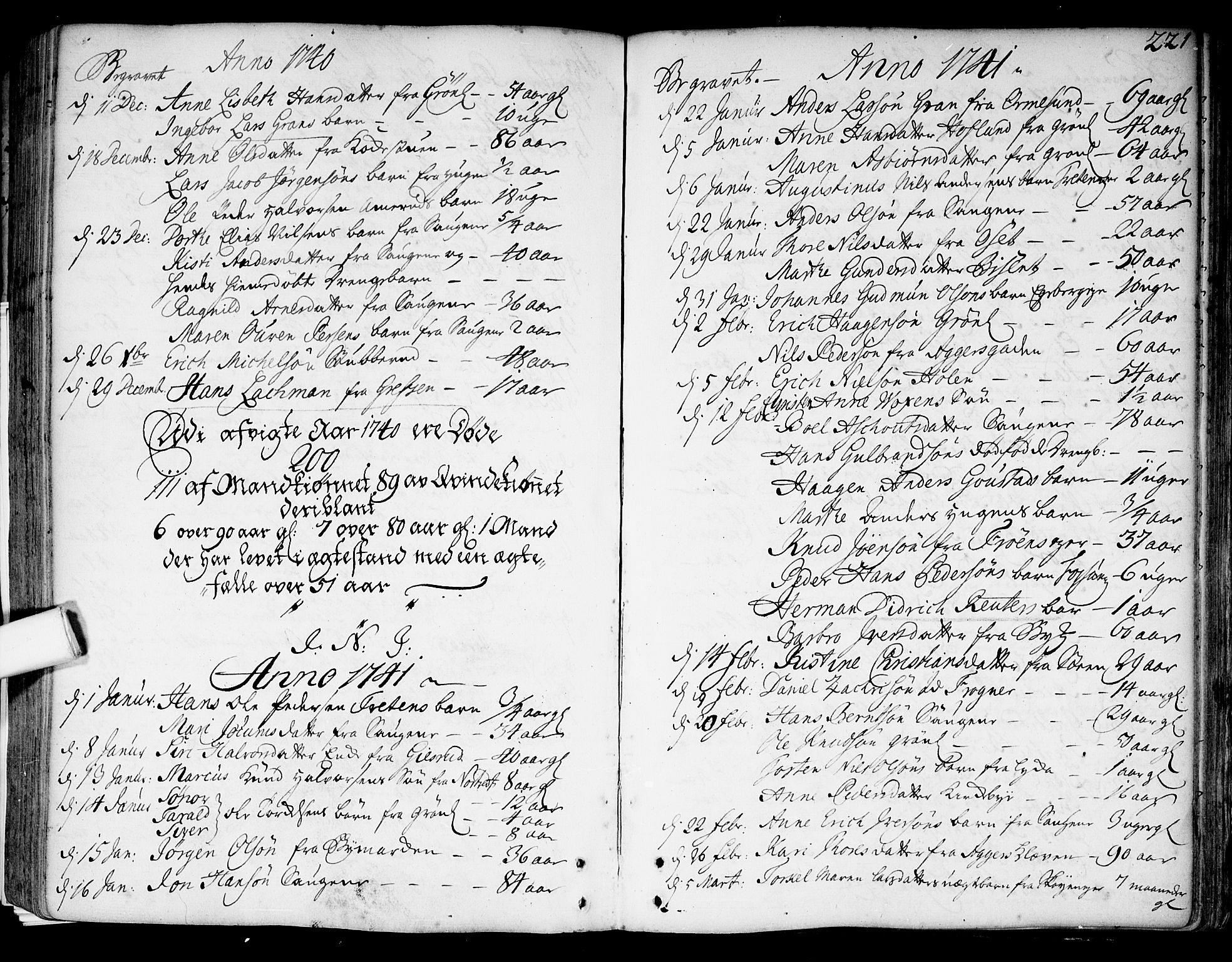 Aker prestekontor kirkebøker, SAO/A-10861/F/L0007: Parish register (official) no. 7, 1734-1748, p. 221