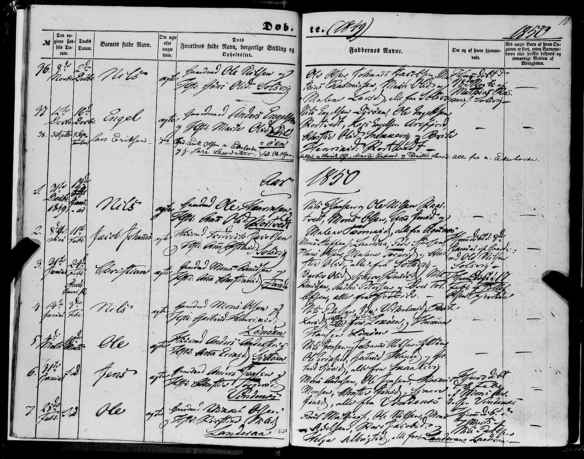 Fjell sokneprestembete, SAB/A-75301/H/Haa: Parish register (official) no. A 2, 1847-1864, p. 10