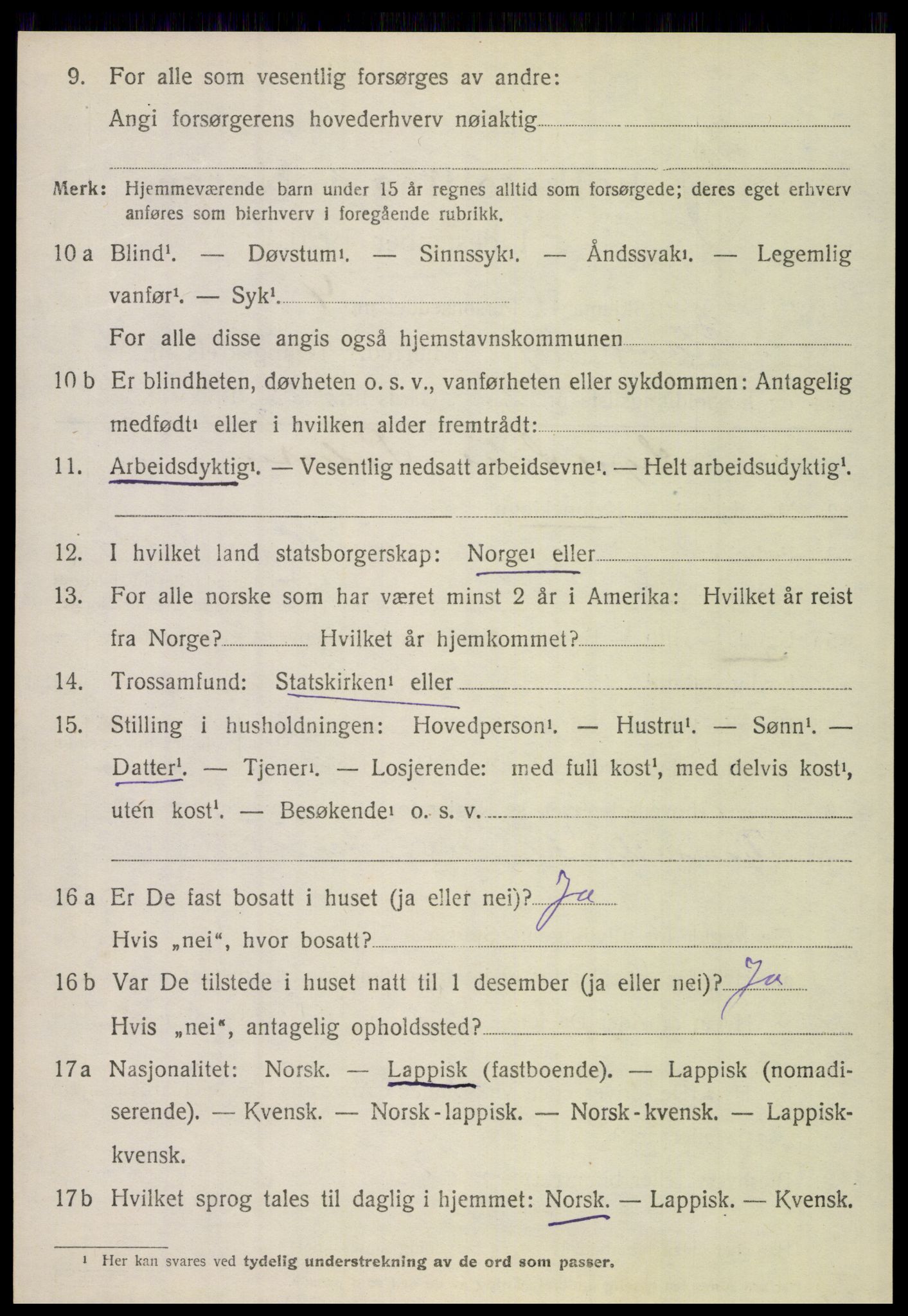 SAT, 1920 census for Hamarøy, 1920, p. 3175