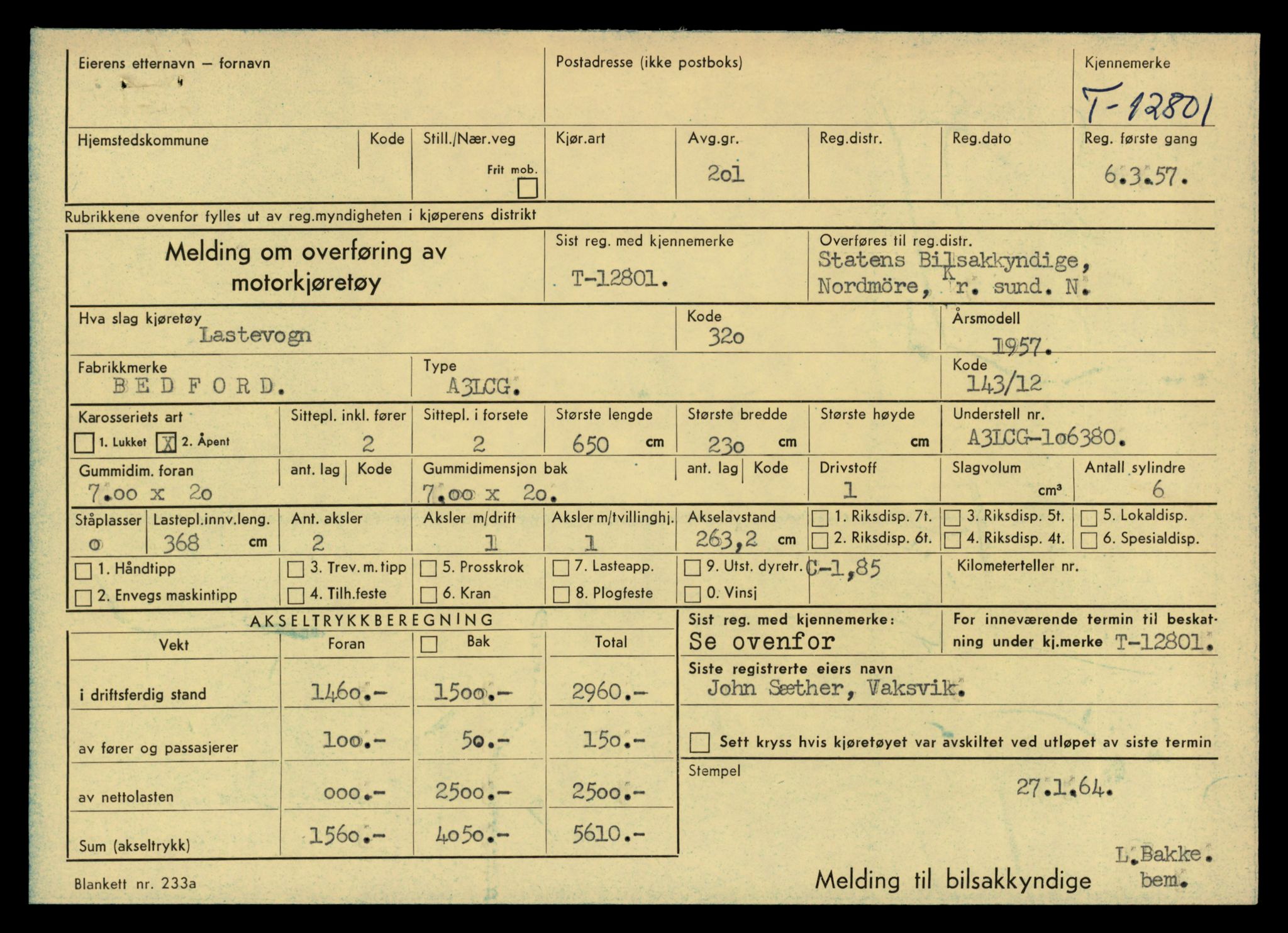 Møre og Romsdal vegkontor - Ålesund trafikkstasjon, AV/SAT-A-4099/F/Fe/L0035: Registreringskort for kjøretøy T 12653 - T 12829, 1927-1998, p. 2818