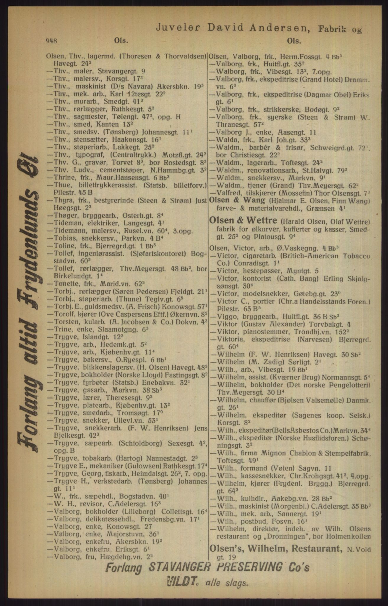 Kristiania/Oslo adressebok, PUBL/-, 1915, p. 948