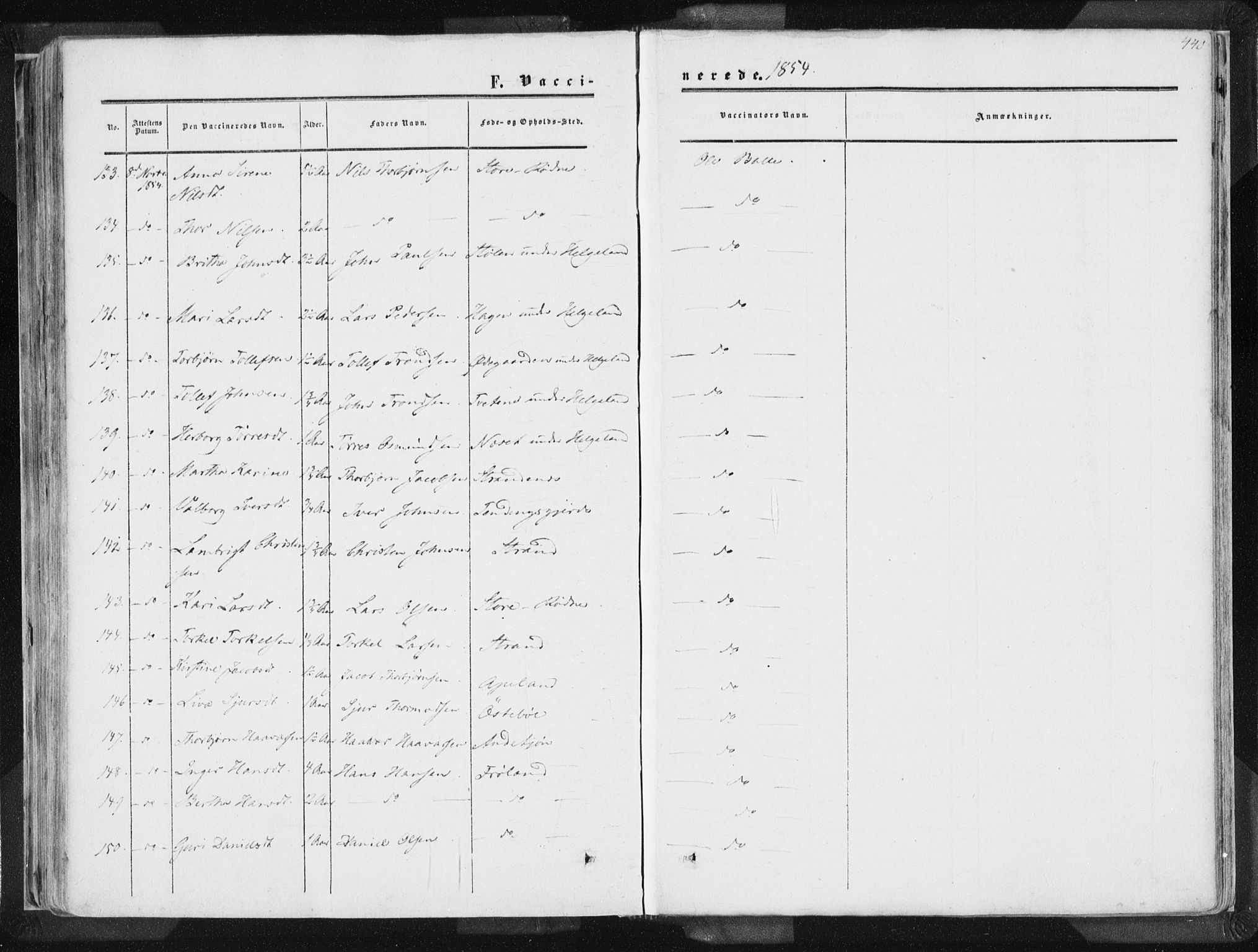 Vikedal sokneprestkontor, AV/SAST-A-101840/01/IV: Parish register (official) no. A 6.2, 1851-1867, p. 440