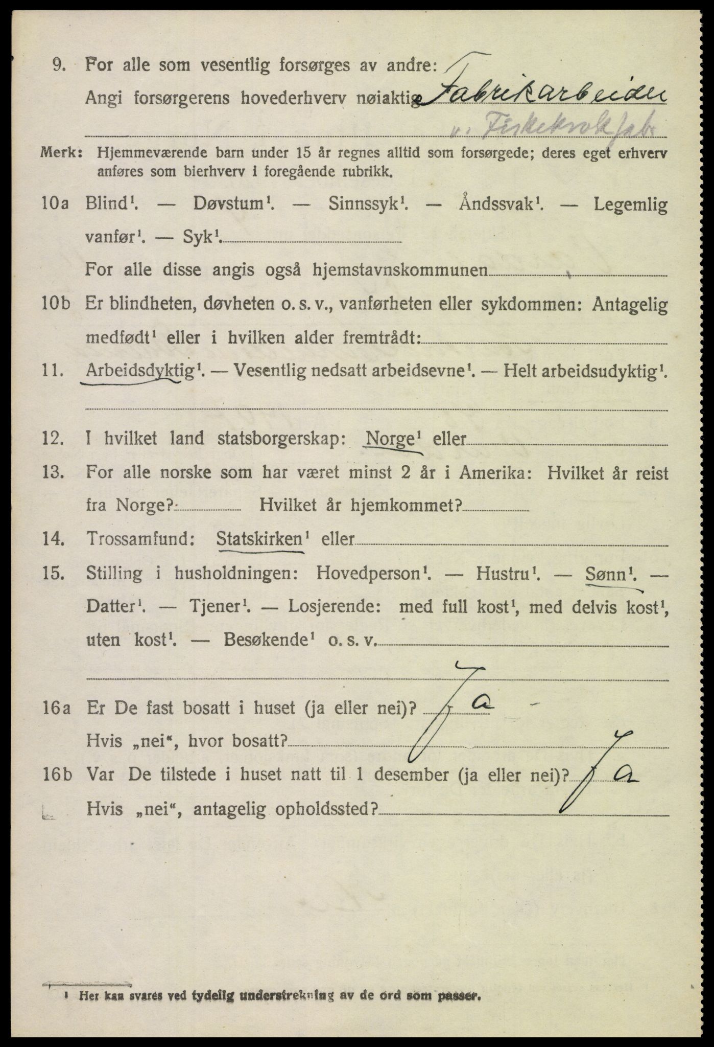 SAH, 1920 census for Vardal, 1920, p. 12100