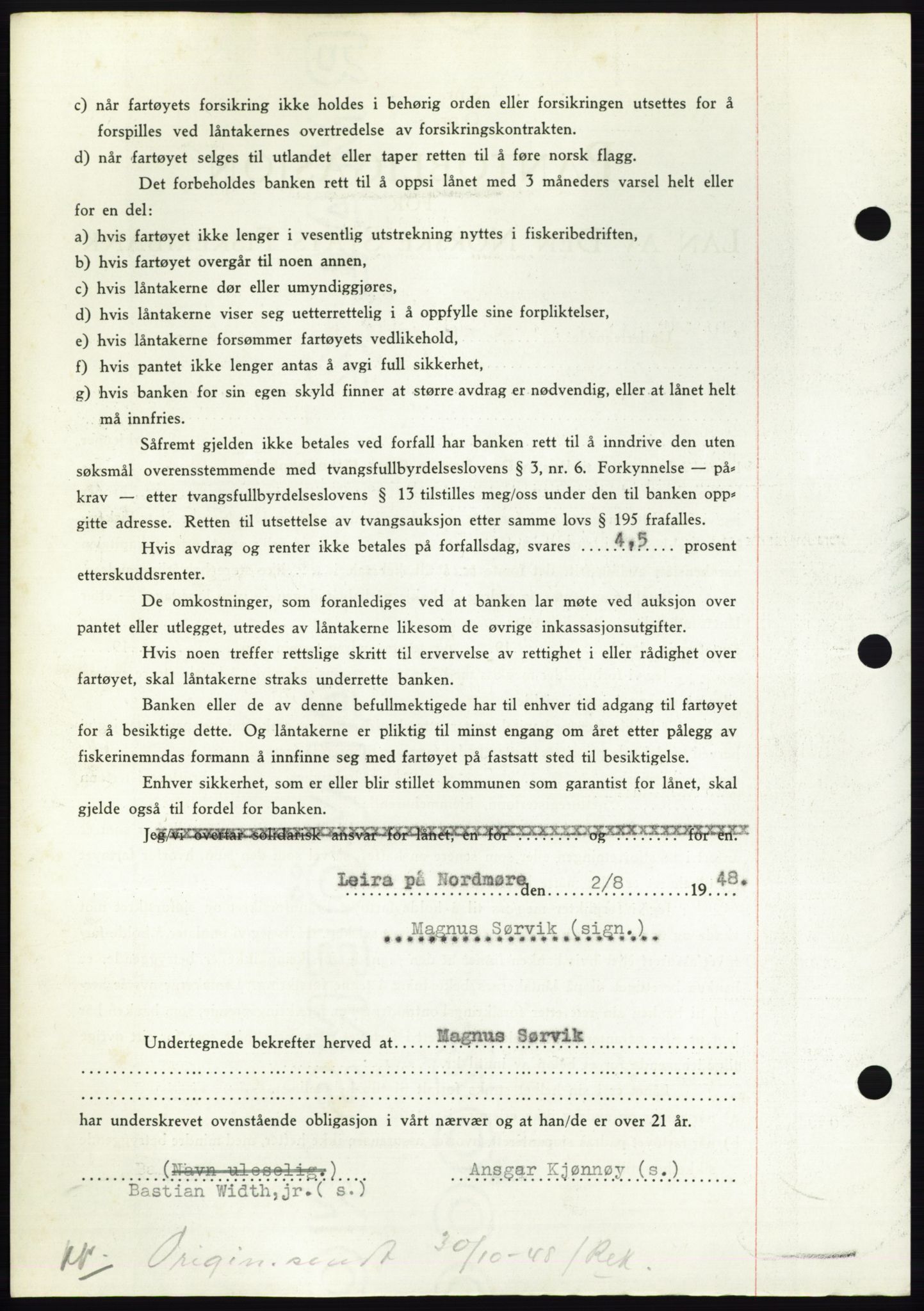 Nordmøre sorenskriveri, AV/SAT-A-4132/1/2/2Ca: Mortgage book no. B99, 1948-1948, Diary no: : 2292/1948