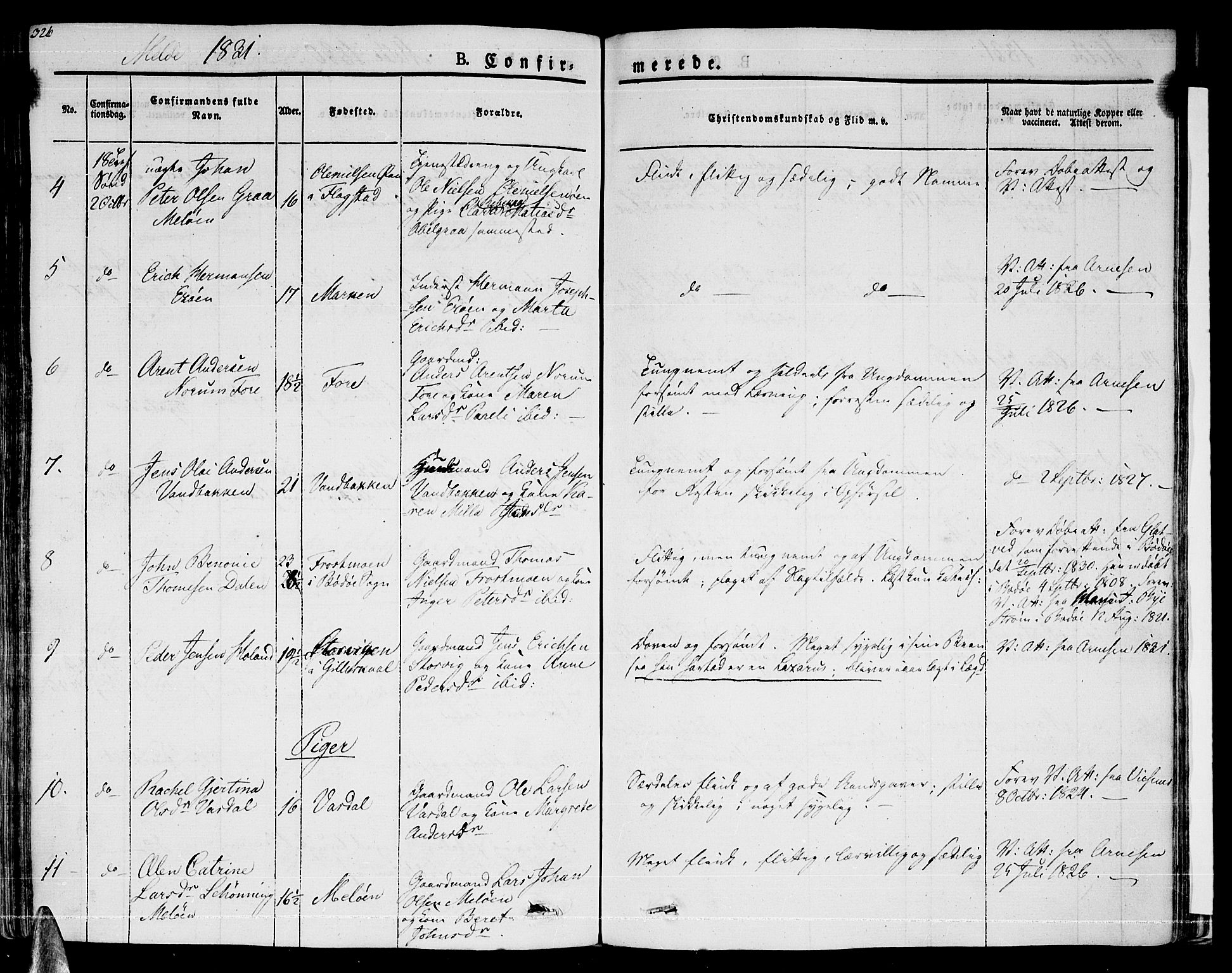 Ministerialprotokoller, klokkerbøker og fødselsregistre - Nordland, SAT/A-1459/841/L0598: Parish register (official) no. 841A06 /2, 1825-1844, p. 326