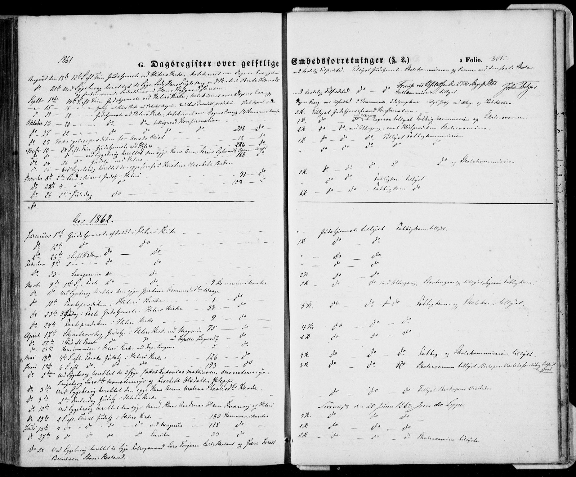 Flekkefjord sokneprestkontor, AV/SAK-1111-0012/F/Fa/Fab/L0004: Parish register (official) no. A 4, 1850-1875, p. 301