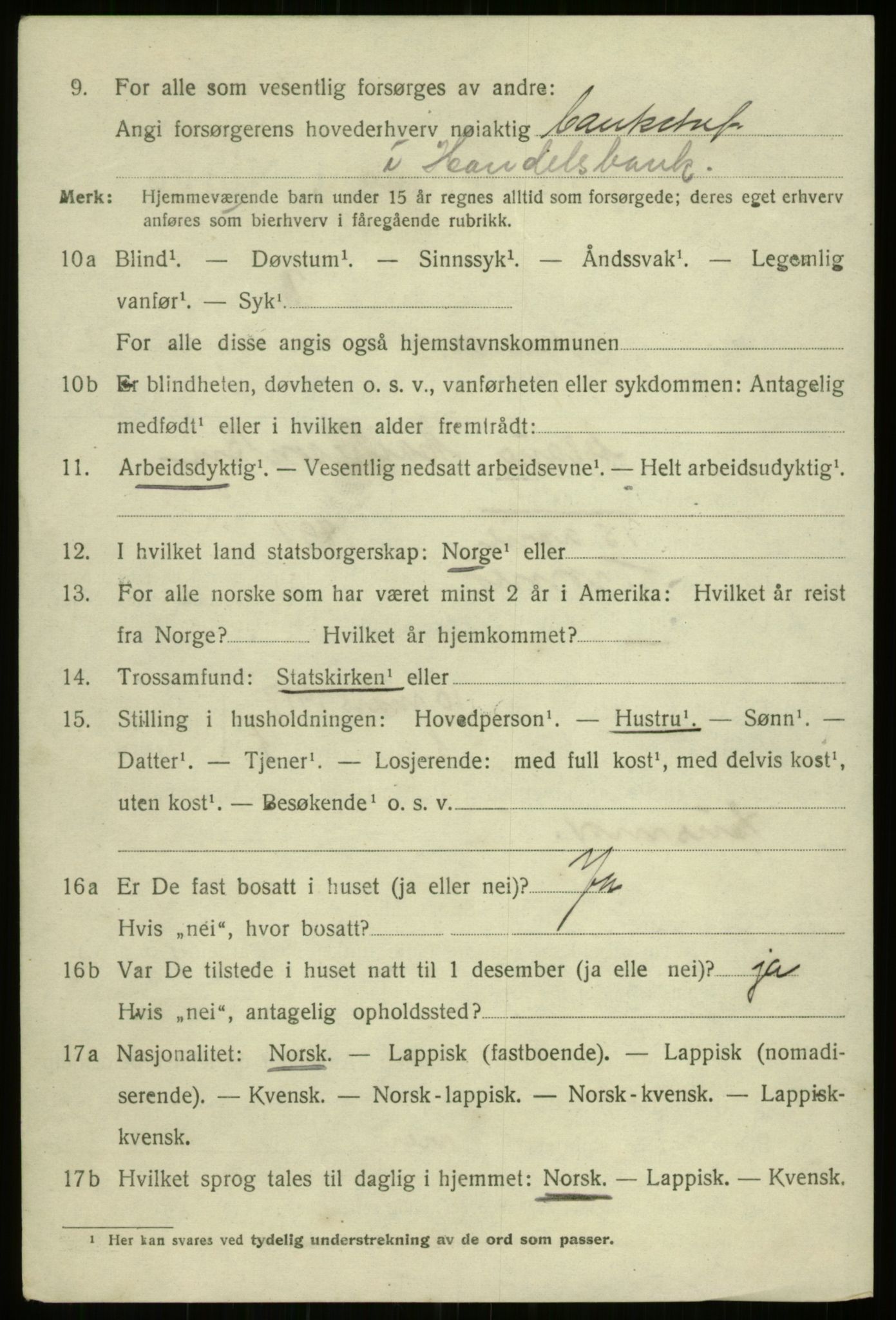 SATØ, 1920 census for Tromsø, 1920, p. 10030