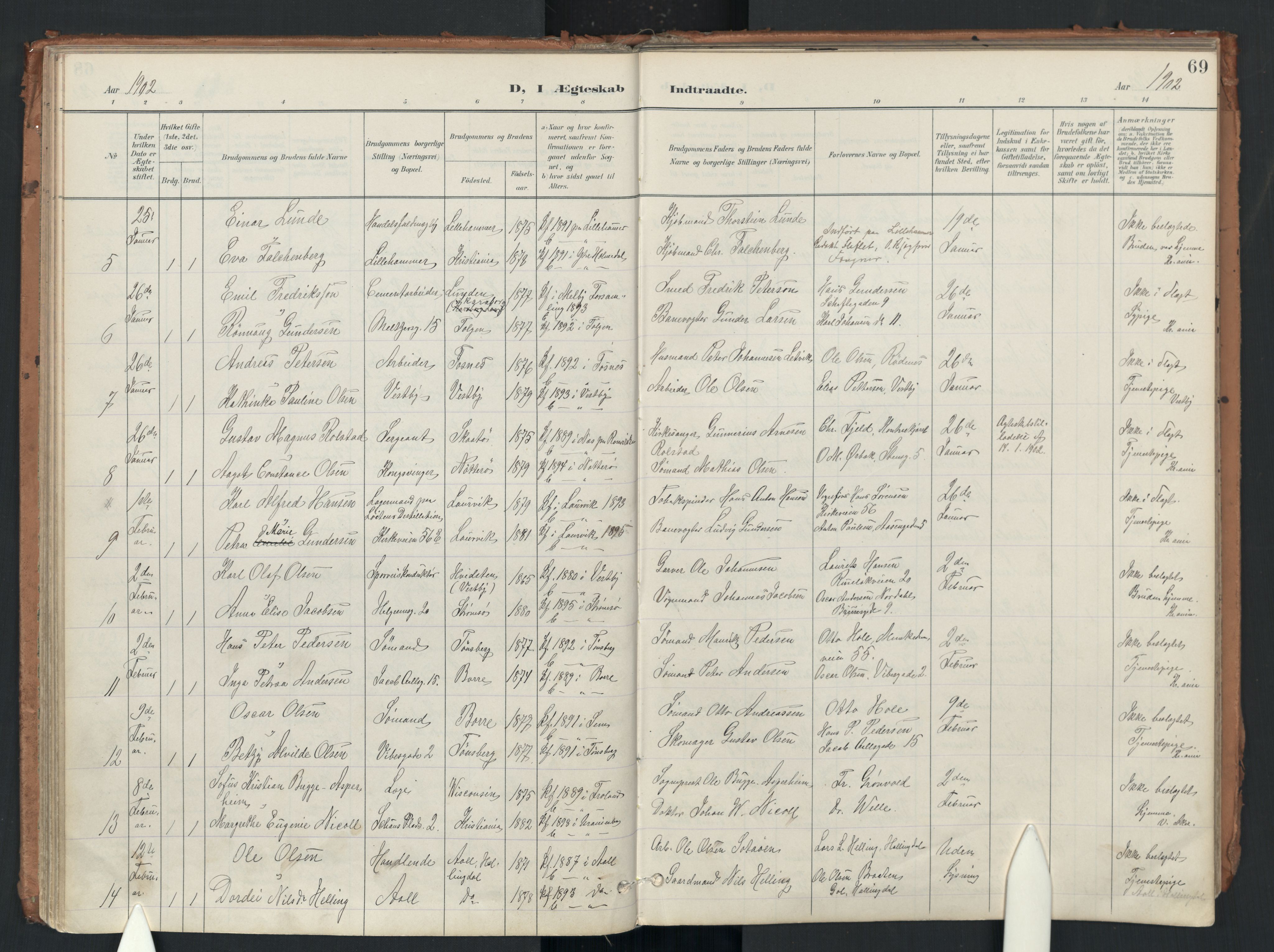 Uranienborg prestekontor Kirkebøker, AV/SAO-A-10877/F/Fa/L0007: Parish register (official) no. 7, 1896-1914, p. 69