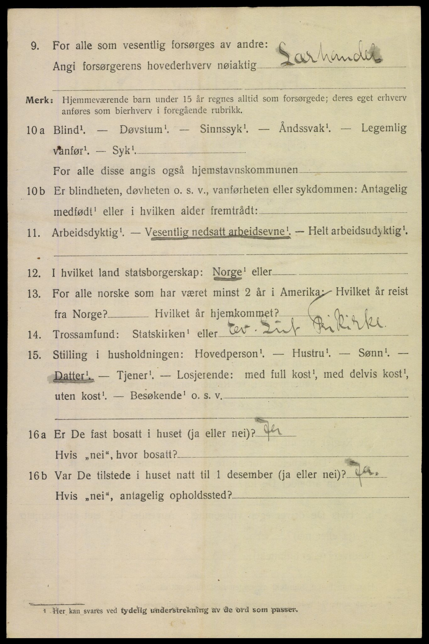 SAK, 1920 census for Arendal, 1920, p. 28125