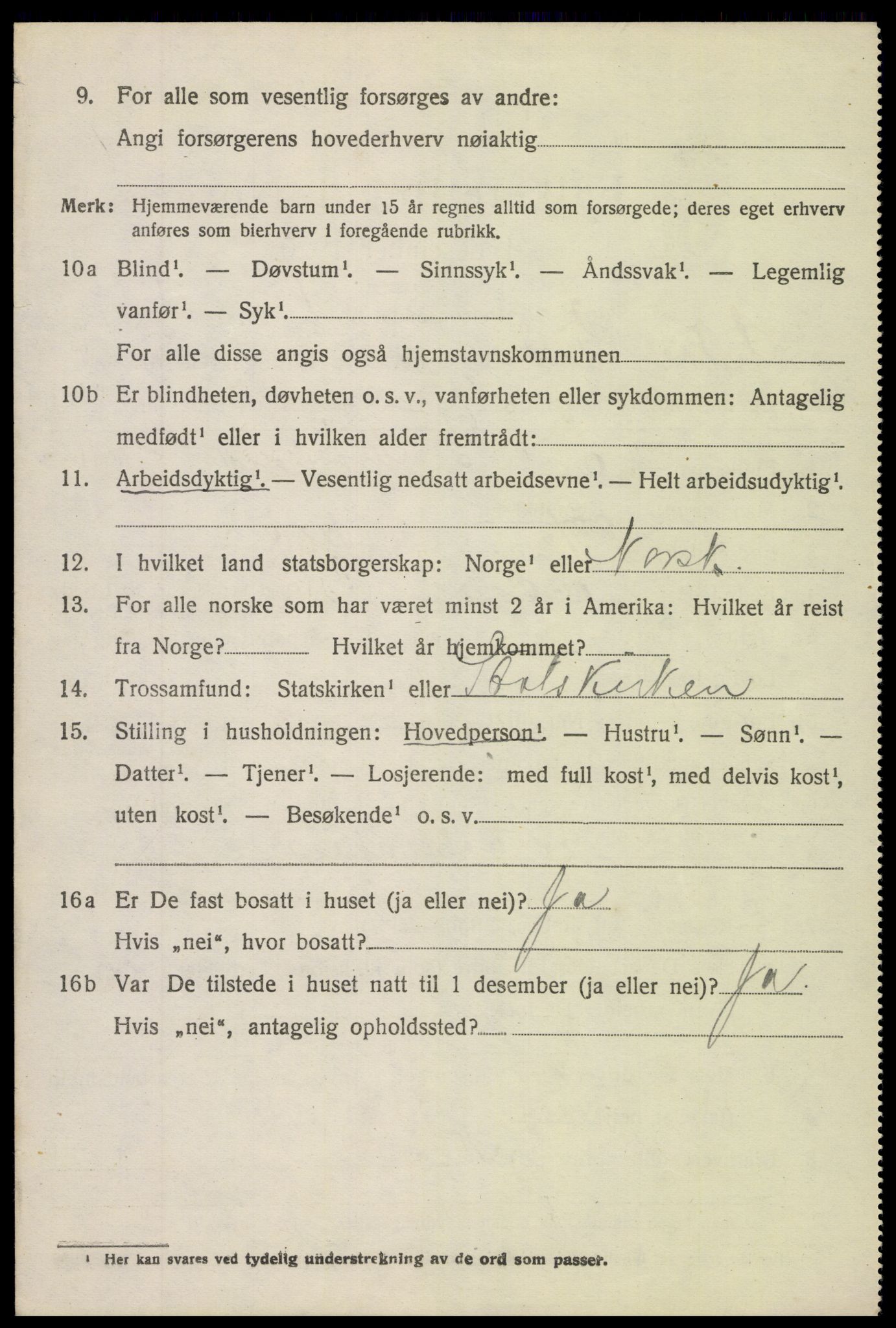 SAH, 1920 census for Øystre Slidre, 1920, p. 2172