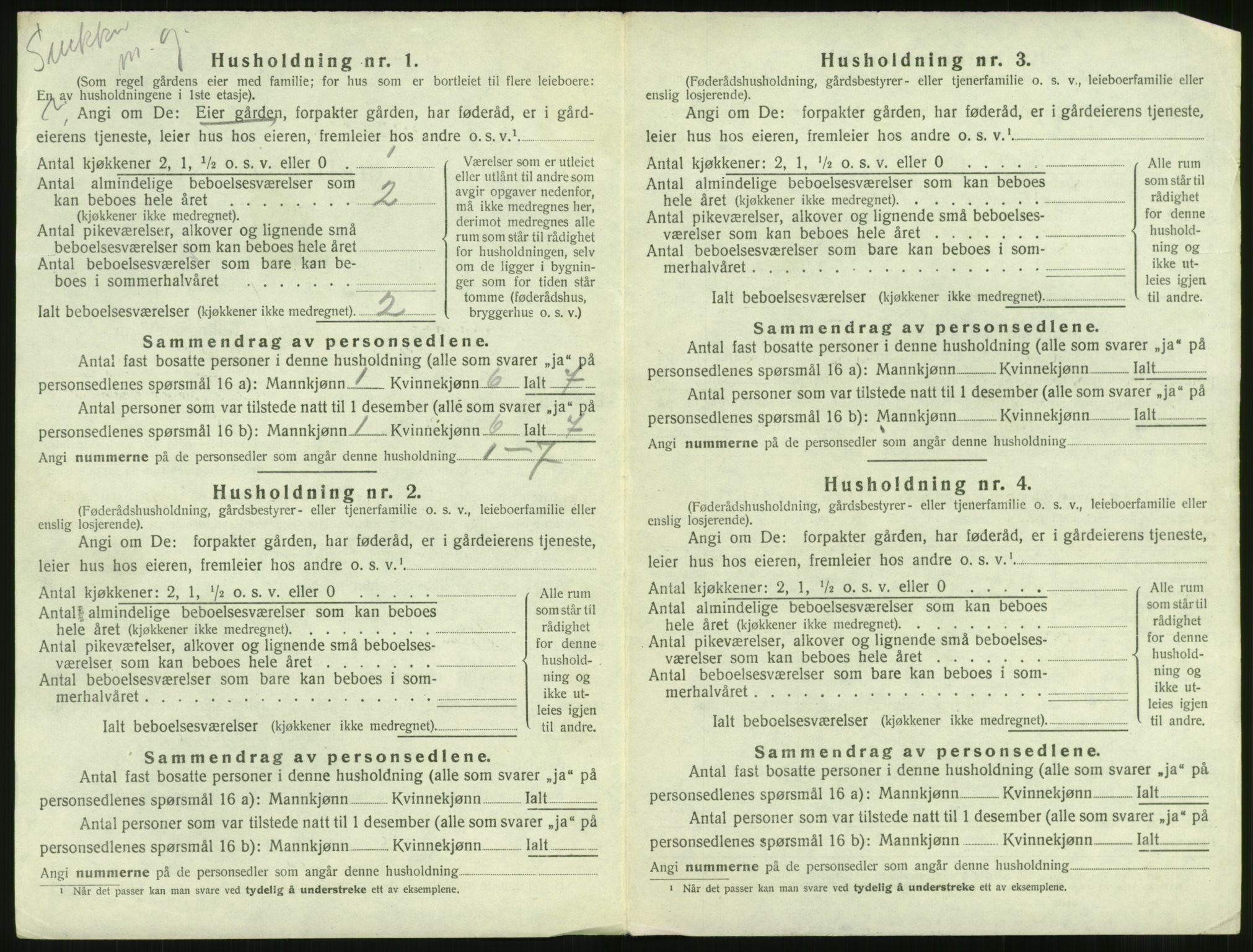 SAT, 1920 census for Borgund, 1920, p. 337