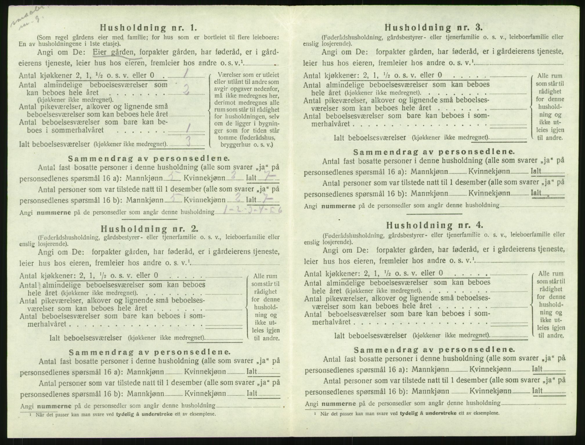 SAT, 1920 census for Hustad, 1920, p. 598