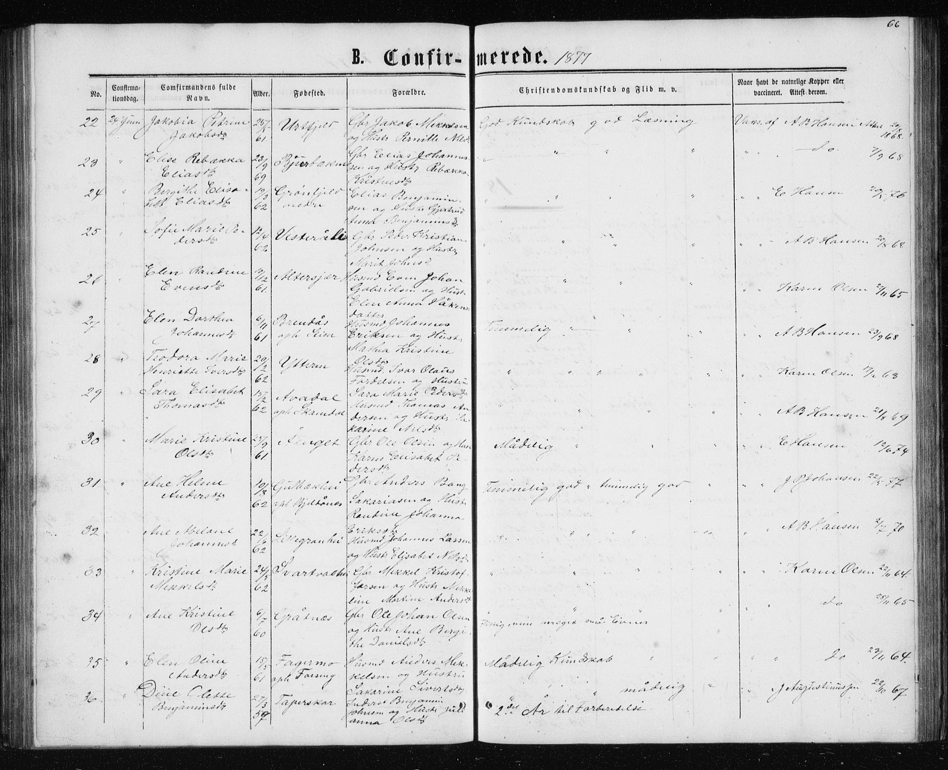Ministerialprotokoller, klokkerbøker og fødselsregistre - Nordland, AV/SAT-A-1459/827/L0416: Parish register (copy) no. 827C05, 1865-1886, p. 66