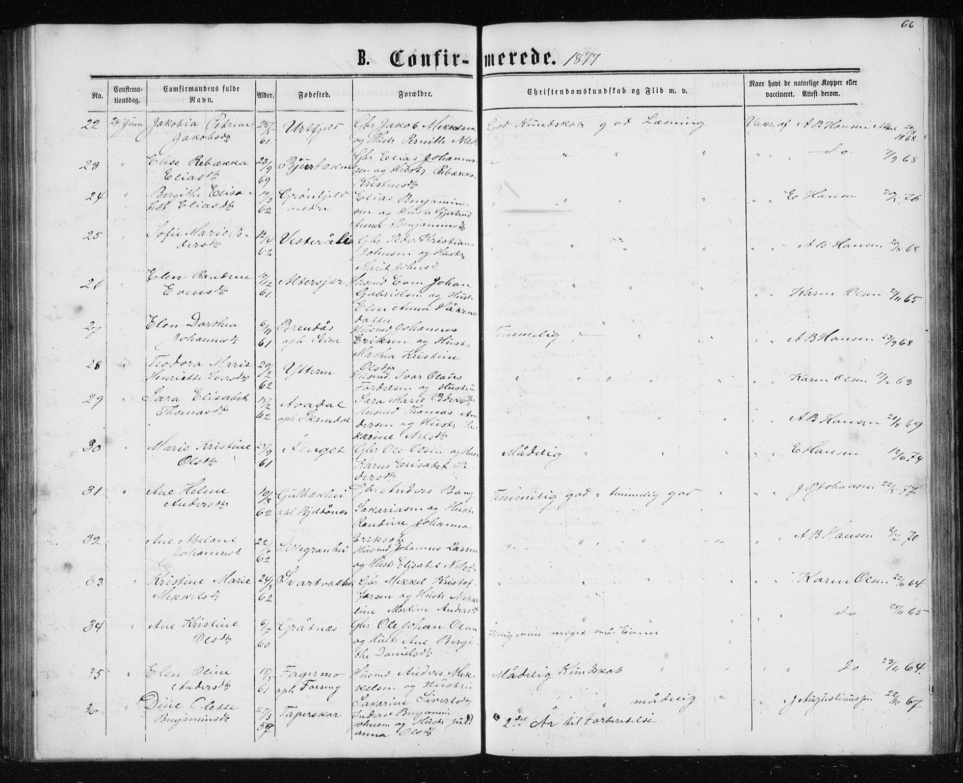 Ministerialprotokoller, klokkerbøker og fødselsregistre - Nordland, AV/SAT-A-1459/827/L0416: Parish register (copy) no. 827C05, 1865-1886, p. 66